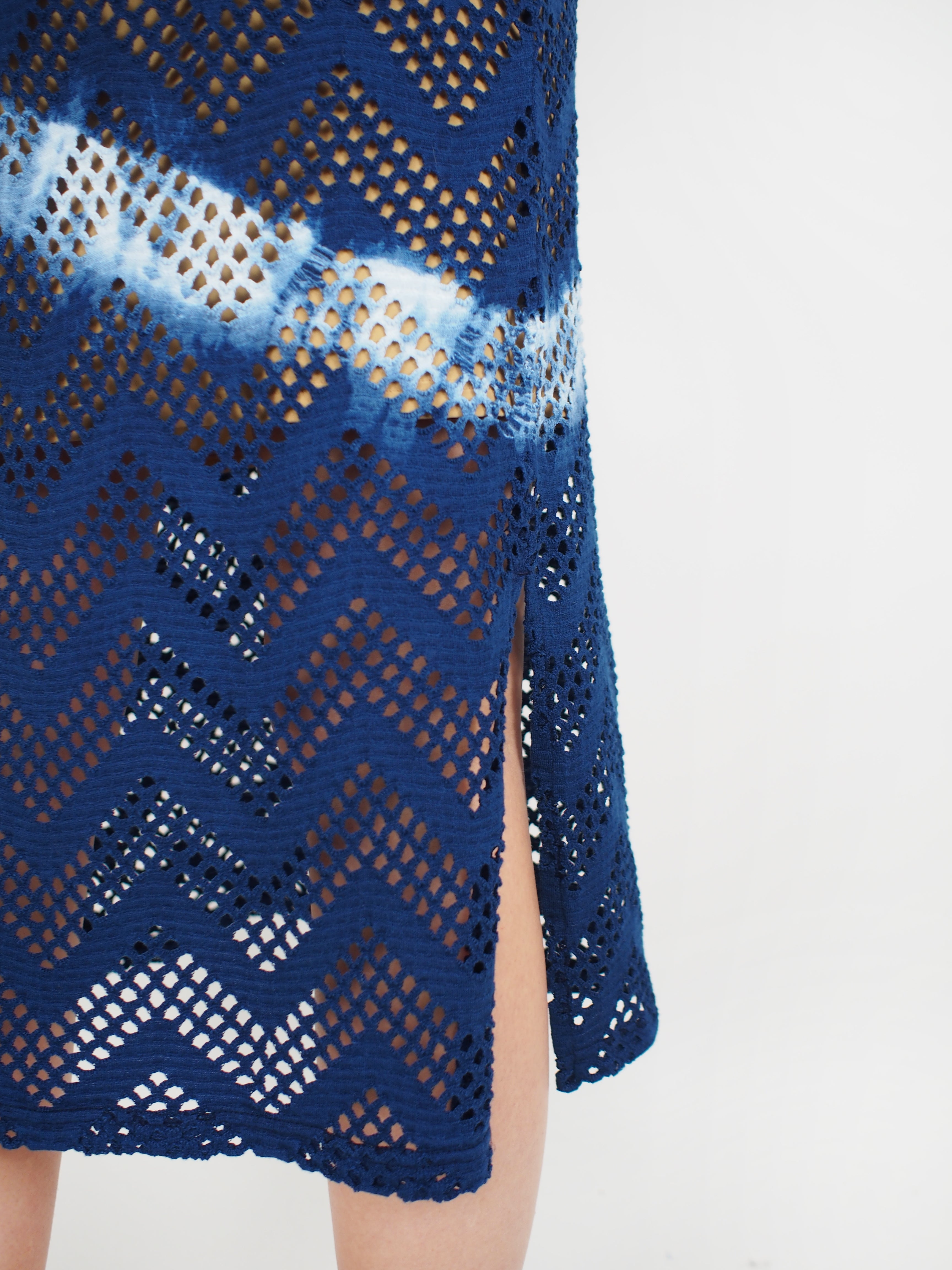 Blue Blue Japan-Yamamichi Shibori Dyed Dress - Blue-Dresses-Boboli-Vancouver-Canada