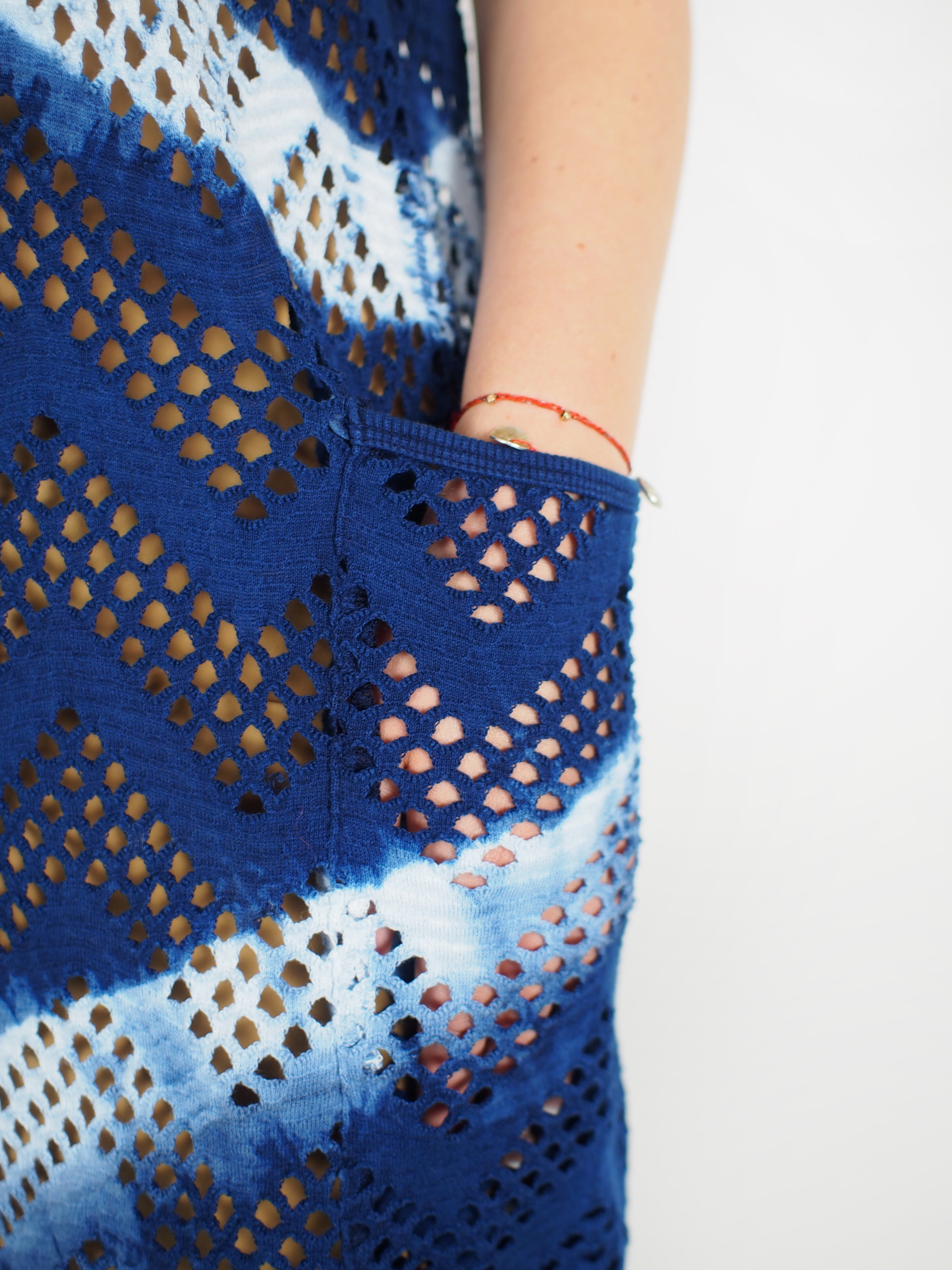Blue Blue Japan-Yamamichi Shibori Dyed Dress - Blue-Dresses-Boboli-Vancouver-Canada