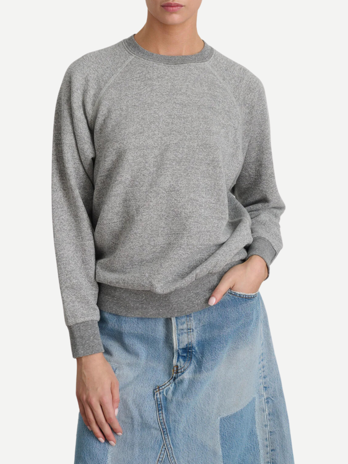 B Sides-Crewneck Sweatshirt - Heather Grey-Sweaters-Boboli-Vancouver-Canada