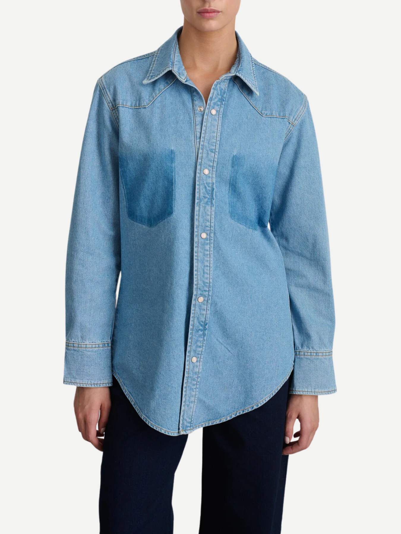 B Sides-Liv Western Shirt - Park Wash-Shirts-Boboli-Vancouver-Canada