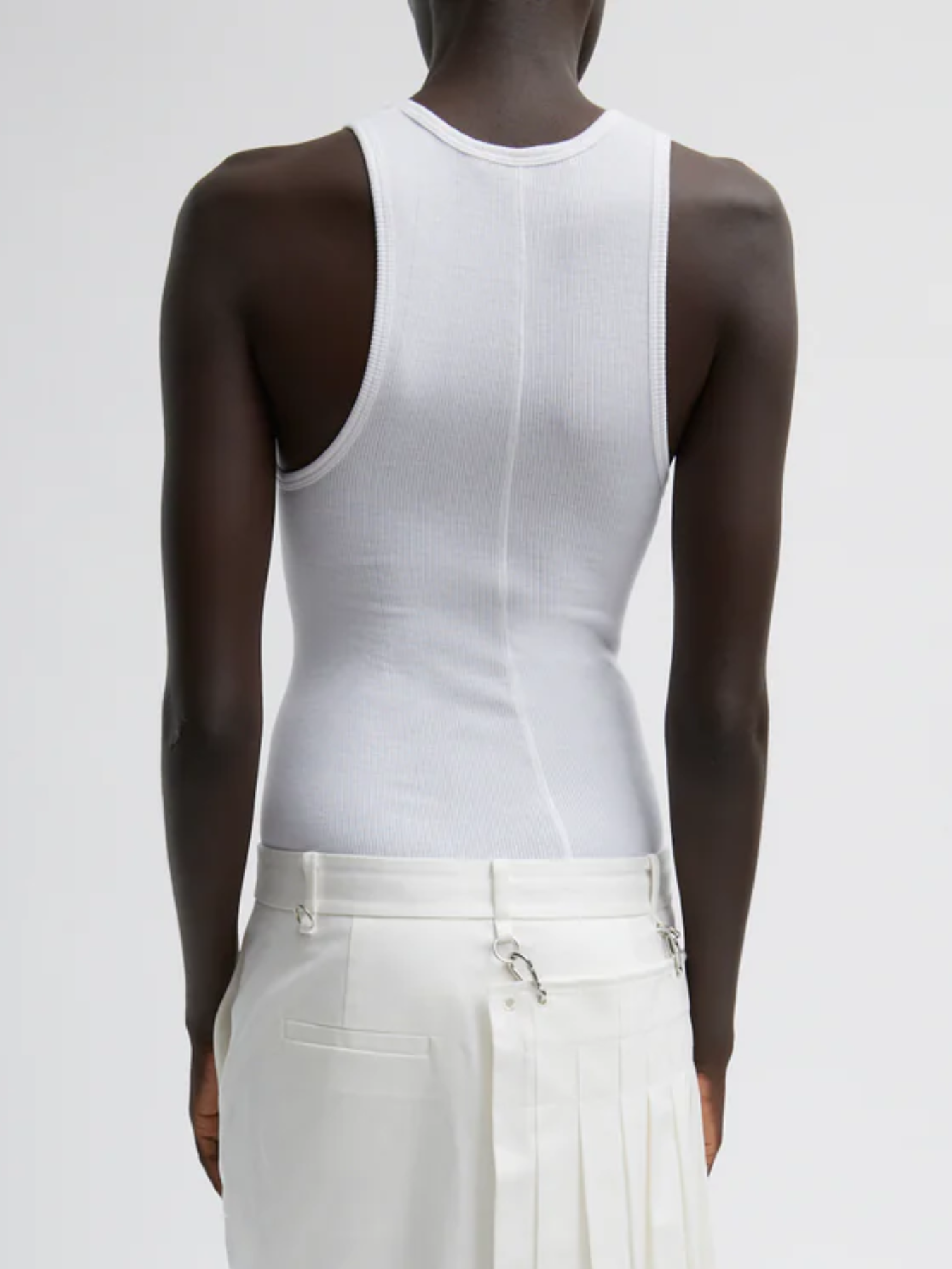 Tibi-Circular Fine Rib T-Tank - White-Tops-Boboli-Vancouver-Canada