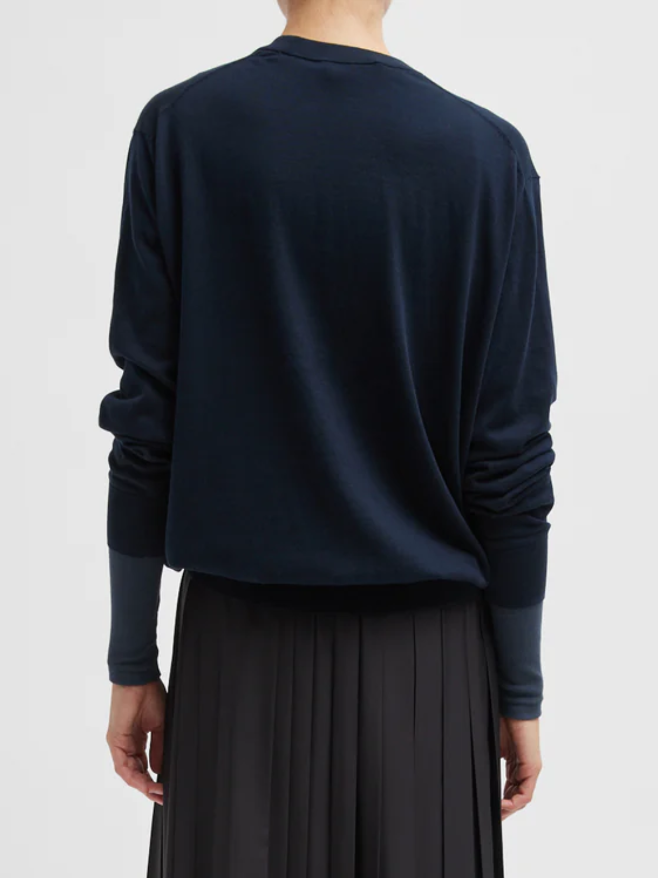Tibi-Super Fine Gauge Perfect Men's Pullover - Navy-Sweaters-Boboli-Vancouver-Canada