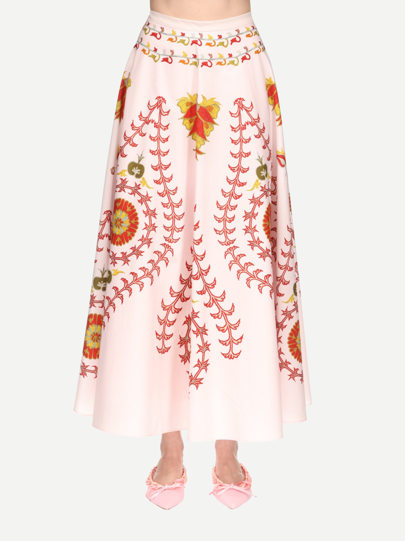 Giambattista Valli-Printed Popeline Skirt 95cm - Rose/Red-Skirts-Boboli-Vancouver-Canada