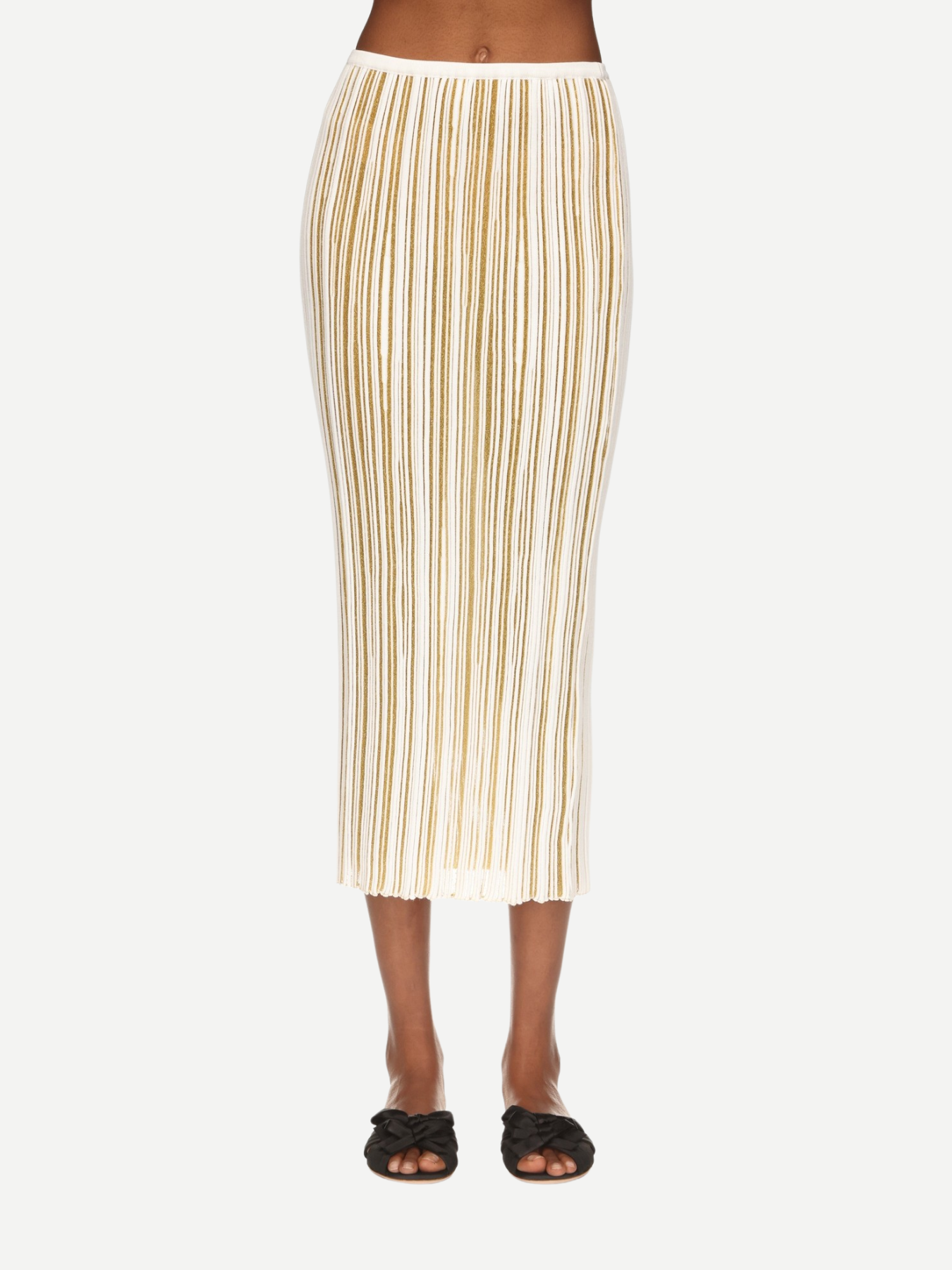 Giambattista Valli-Viscose Lame Mix Knit Skirt - Gold/Ivory-Skirts-Boboli-Vancouver-Canada