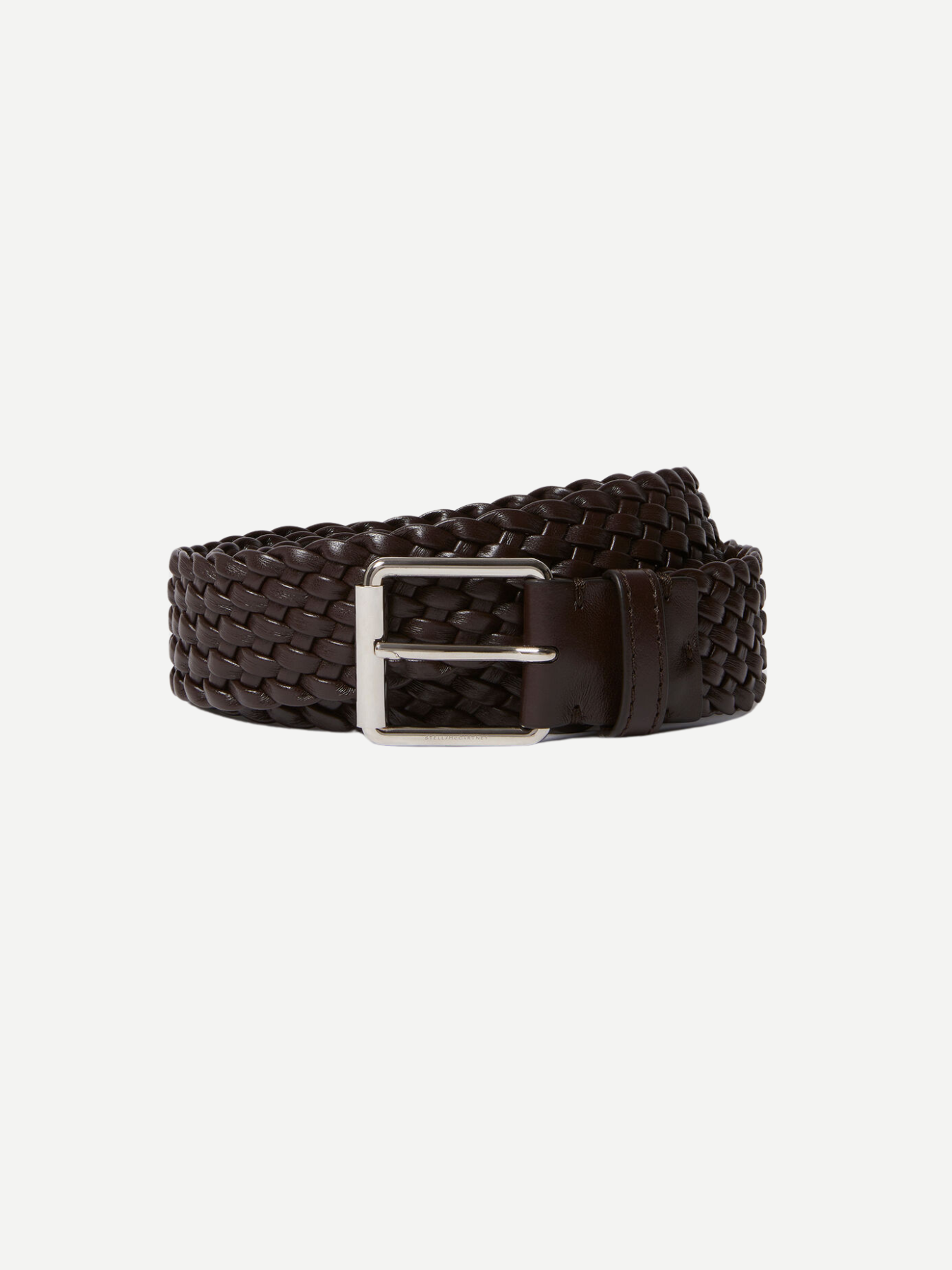 Stella McCartney-Buckle Belt Woven Alter Mat - Chocolate Brown-Belts-Boboli-Vancouver-Canada