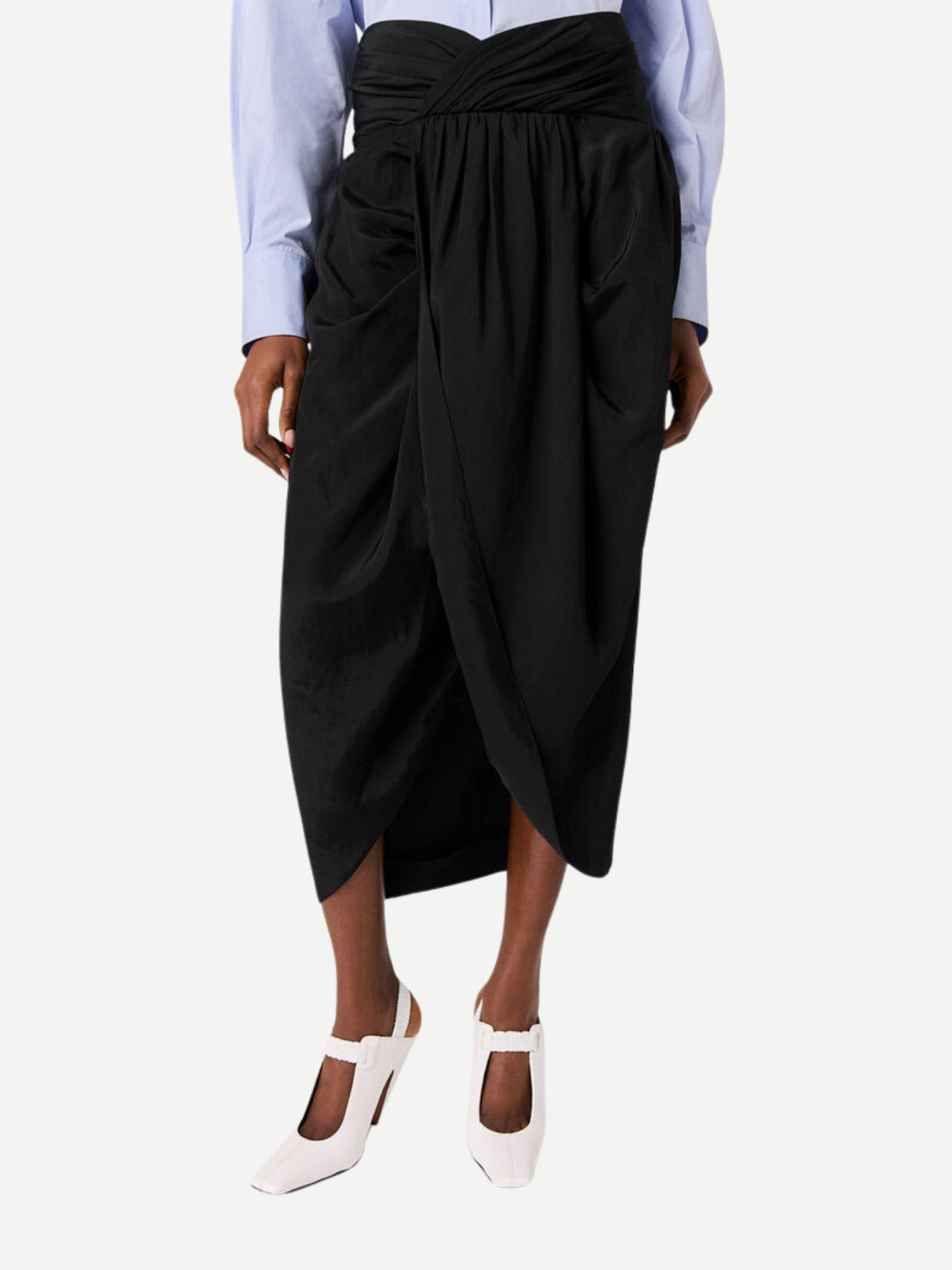 Stella McCartney-Linen Gathered Skirt - Black-Skirts-Boboli-Vancouver-Canada