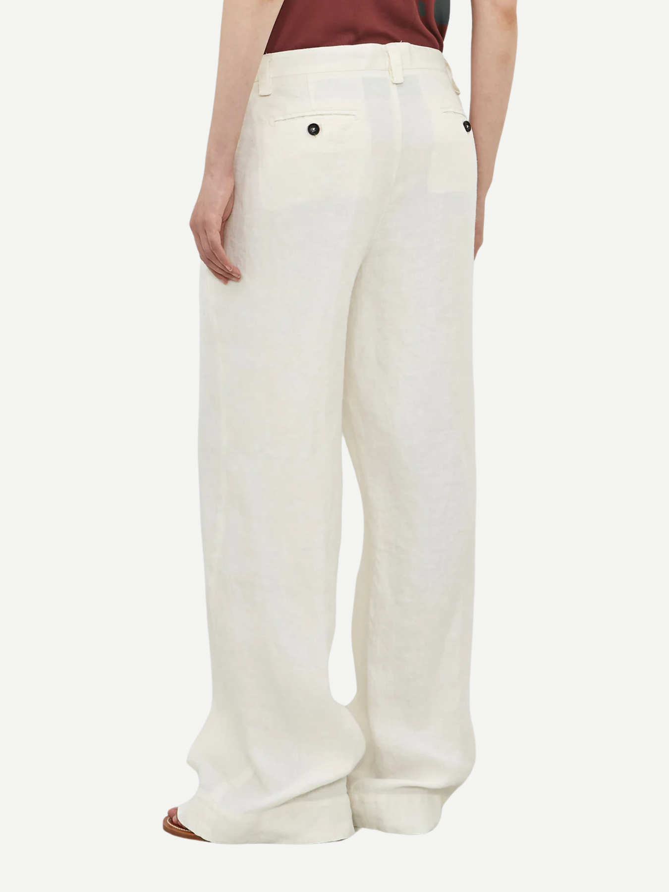 Massimo Alba-Lamia High Waist Pants - Cream-Pants-Boboli-Vancouver-Canada