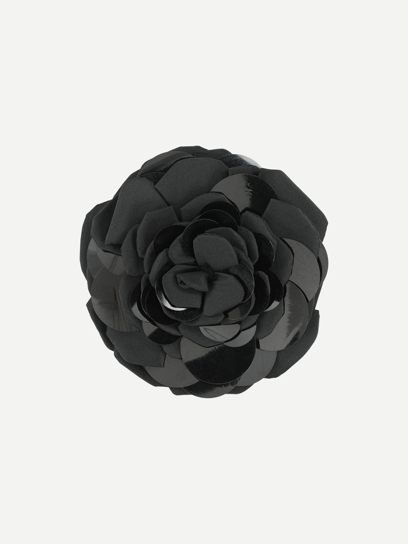 Bernadette-Brooche Camelia Embroidered - Black-Accessories-Boboli-Vancouver-Canada