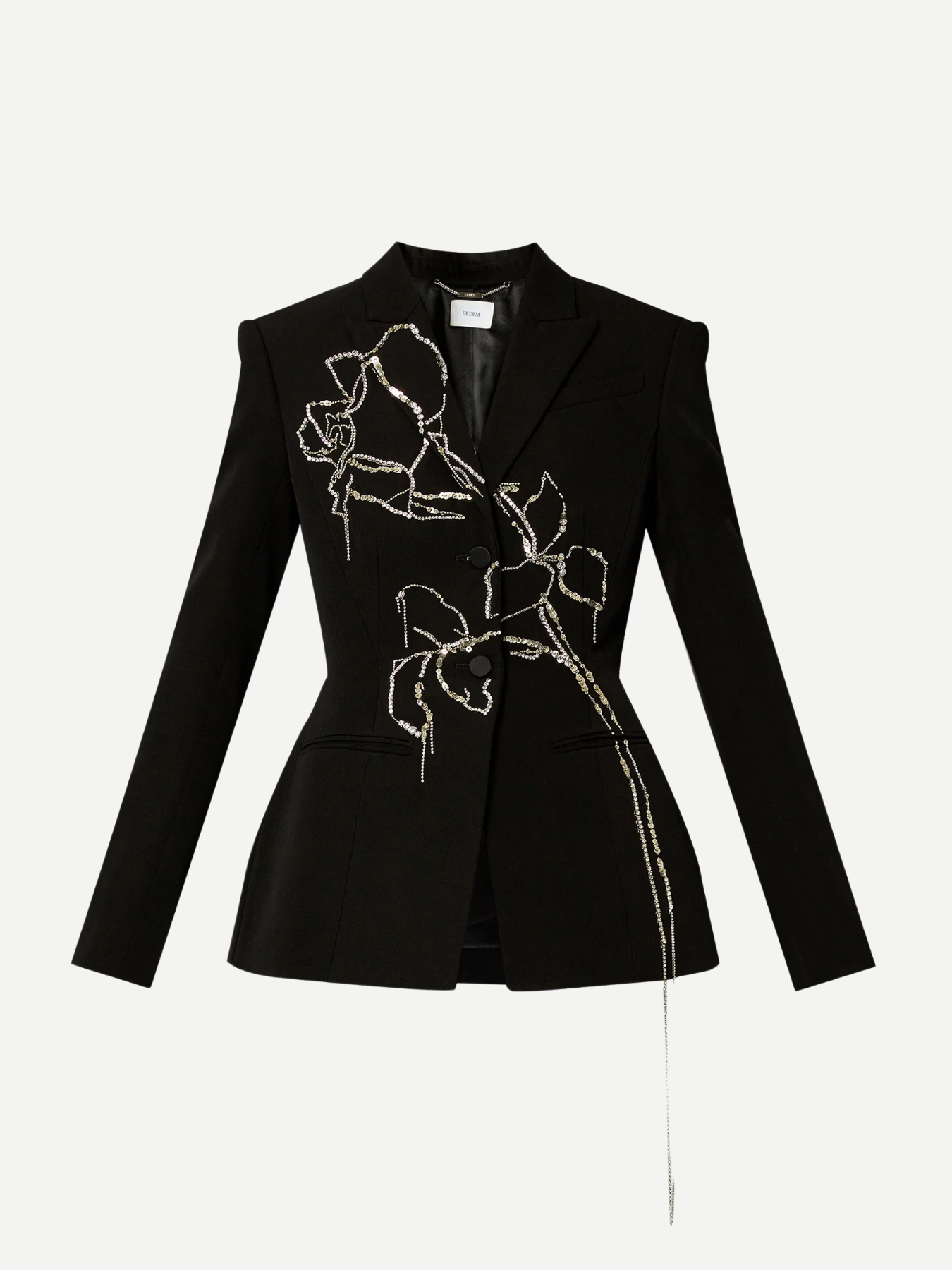 Erdem-Fitted Single Breasted Blazer - Black-Blazers-Boboli-Vancouver-Canada