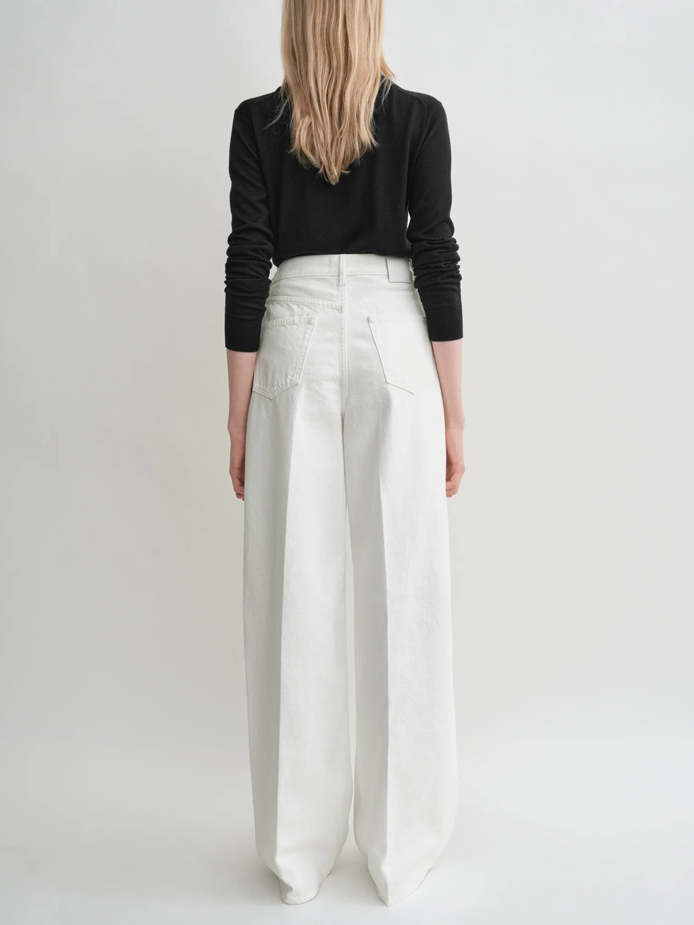 Totême-Wide Leg Denim - White-Pants-Boboli-Vancouver-Canada