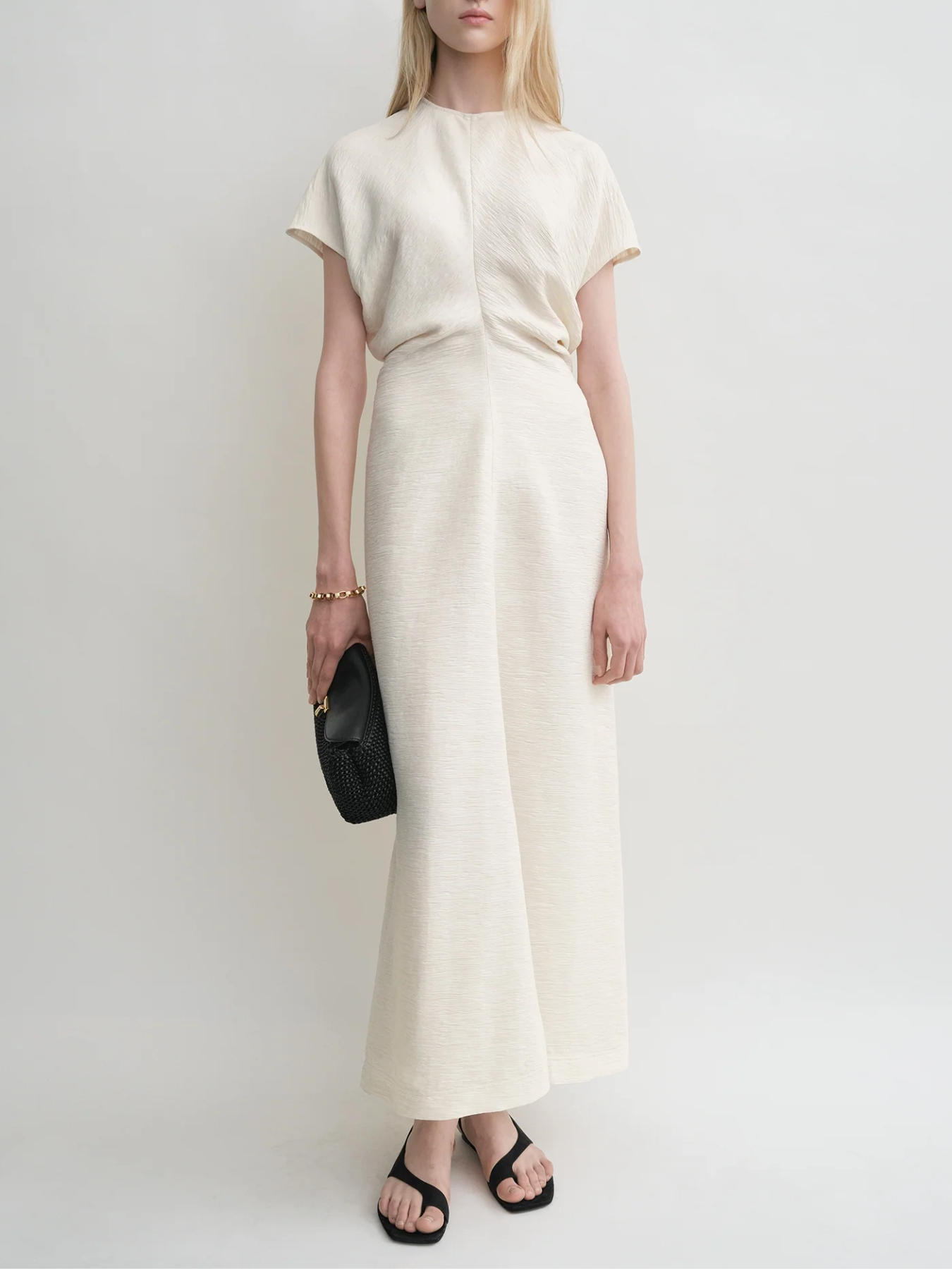 Totême-Slouch Waist Dress - Cream-Dresses-Boboli-Vancouver-Canada