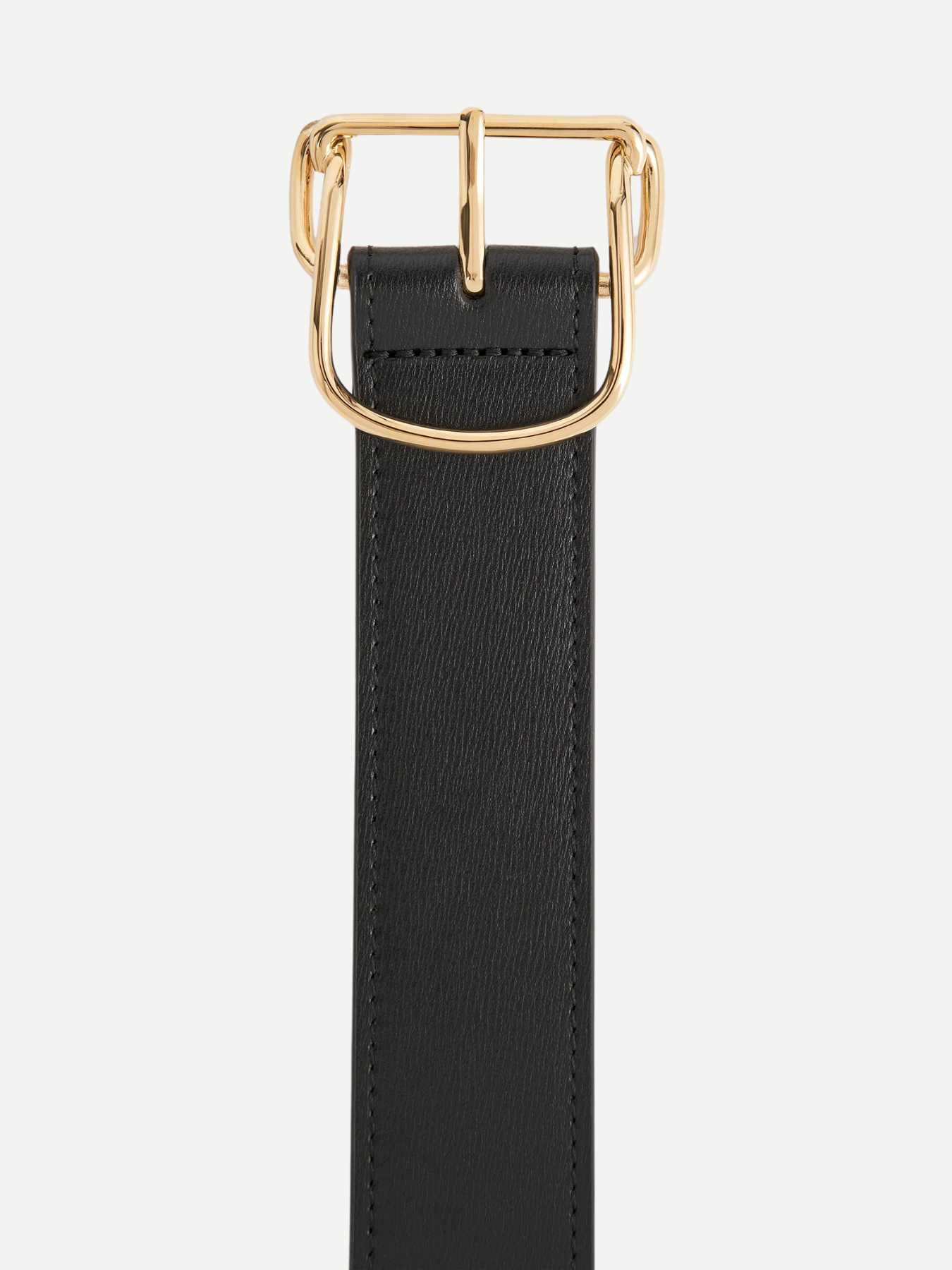 Totême-Swirl Leather Belt - Black-Belts-Boboli-Vancouver-Canada