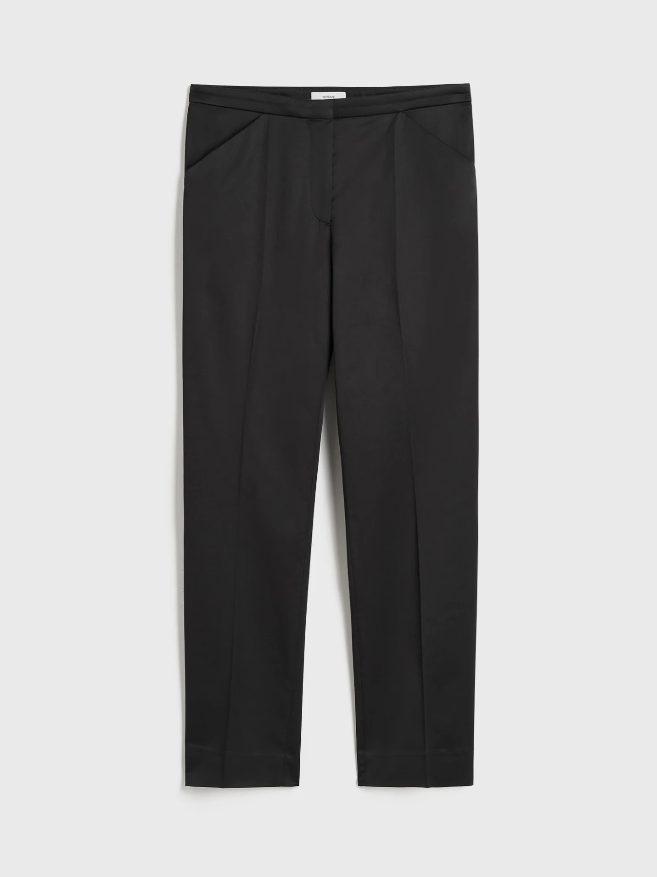 Totême-Cropped Straight Trousers - Black-Pants-Boboli-Vancouver-Canada