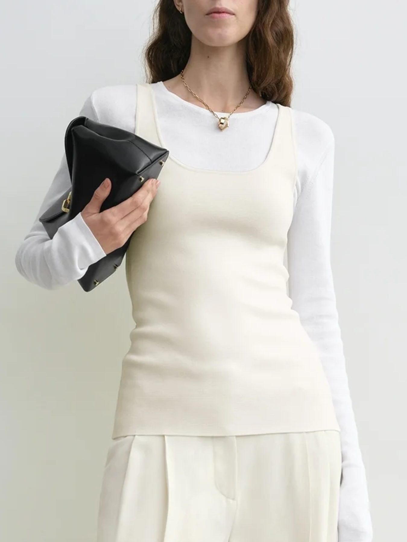 Totême-Compact Knit Tank - White-Tops-Boboli-Vancouver-Canada