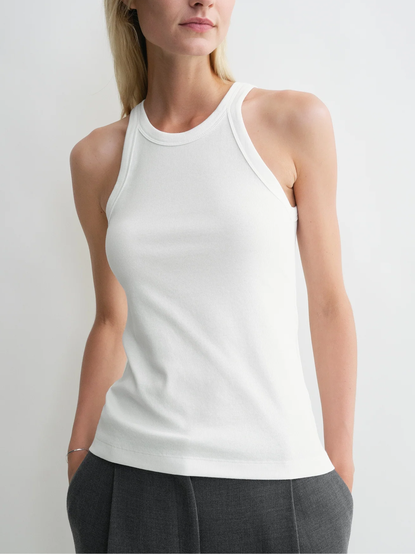 Totême-Curved Rib Tank - White-Tops-Boboli-Vancouver-Canada