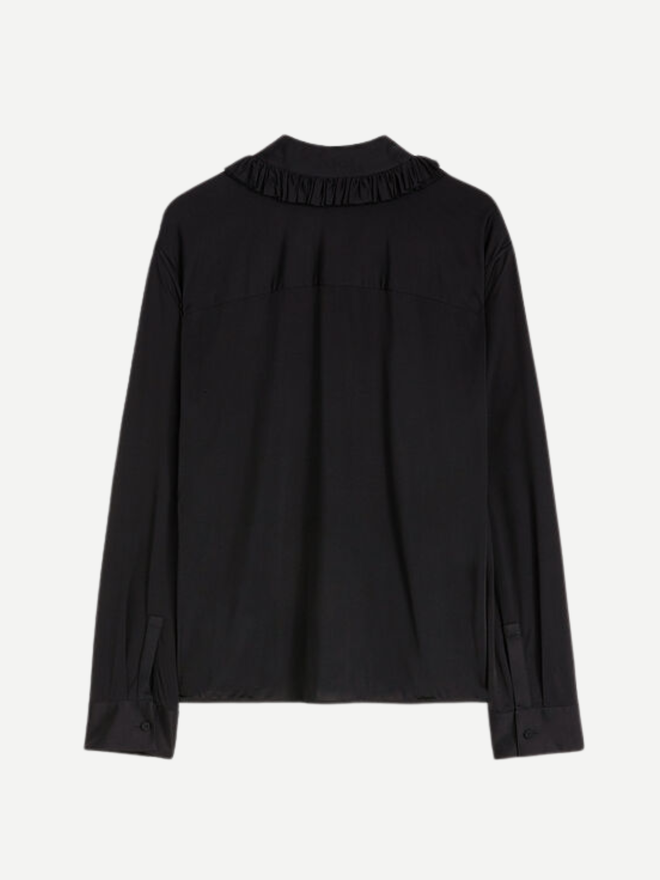 Jil Sander-L.S. Shirt w/Rouches - Black-Shirts-Boboli-Vancouver-Canada