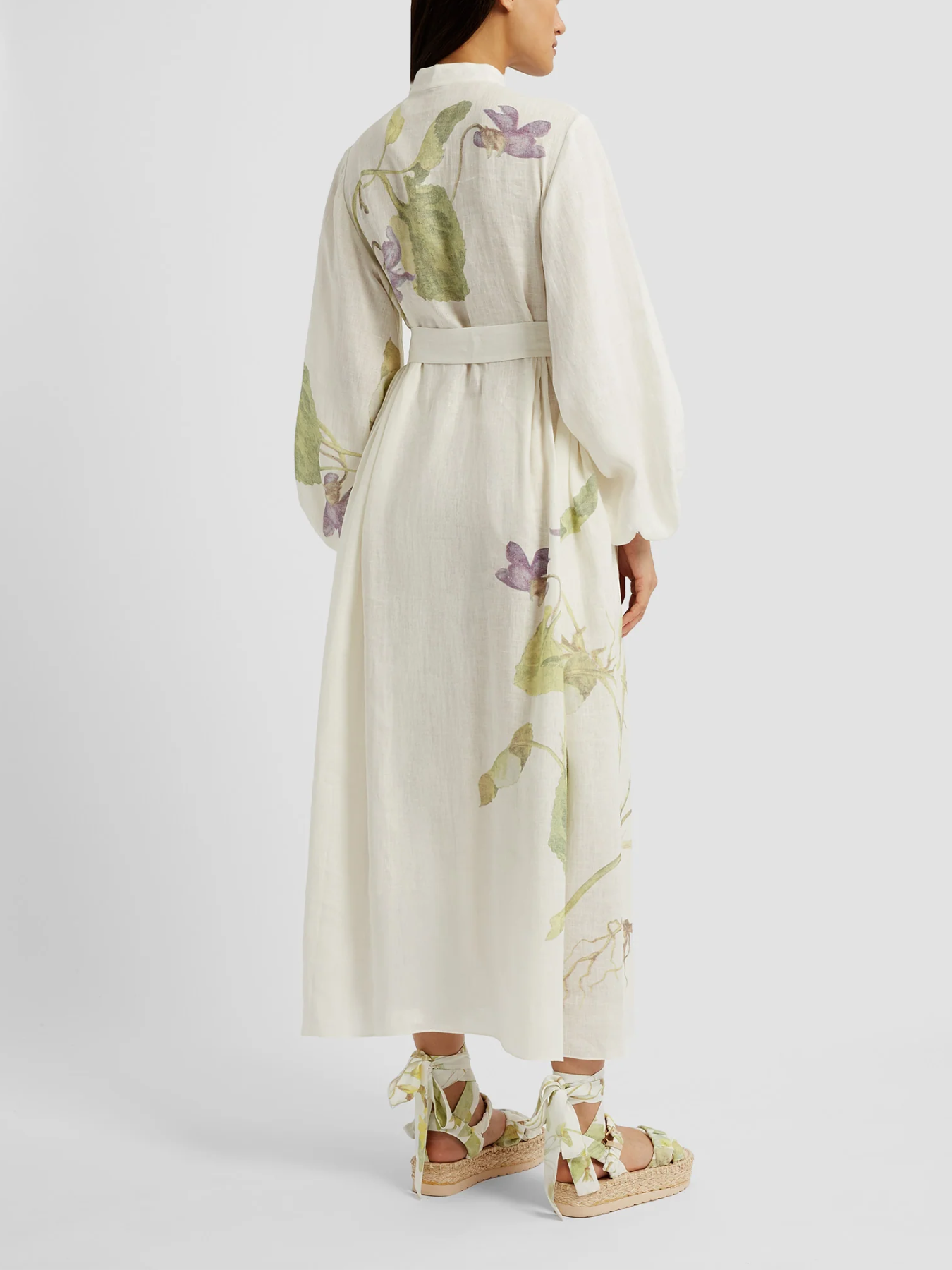 Erdem-L.S. Midi Dress w/Tie Waist - Ivory-Dresses-Boboli-Vancouver-Canada