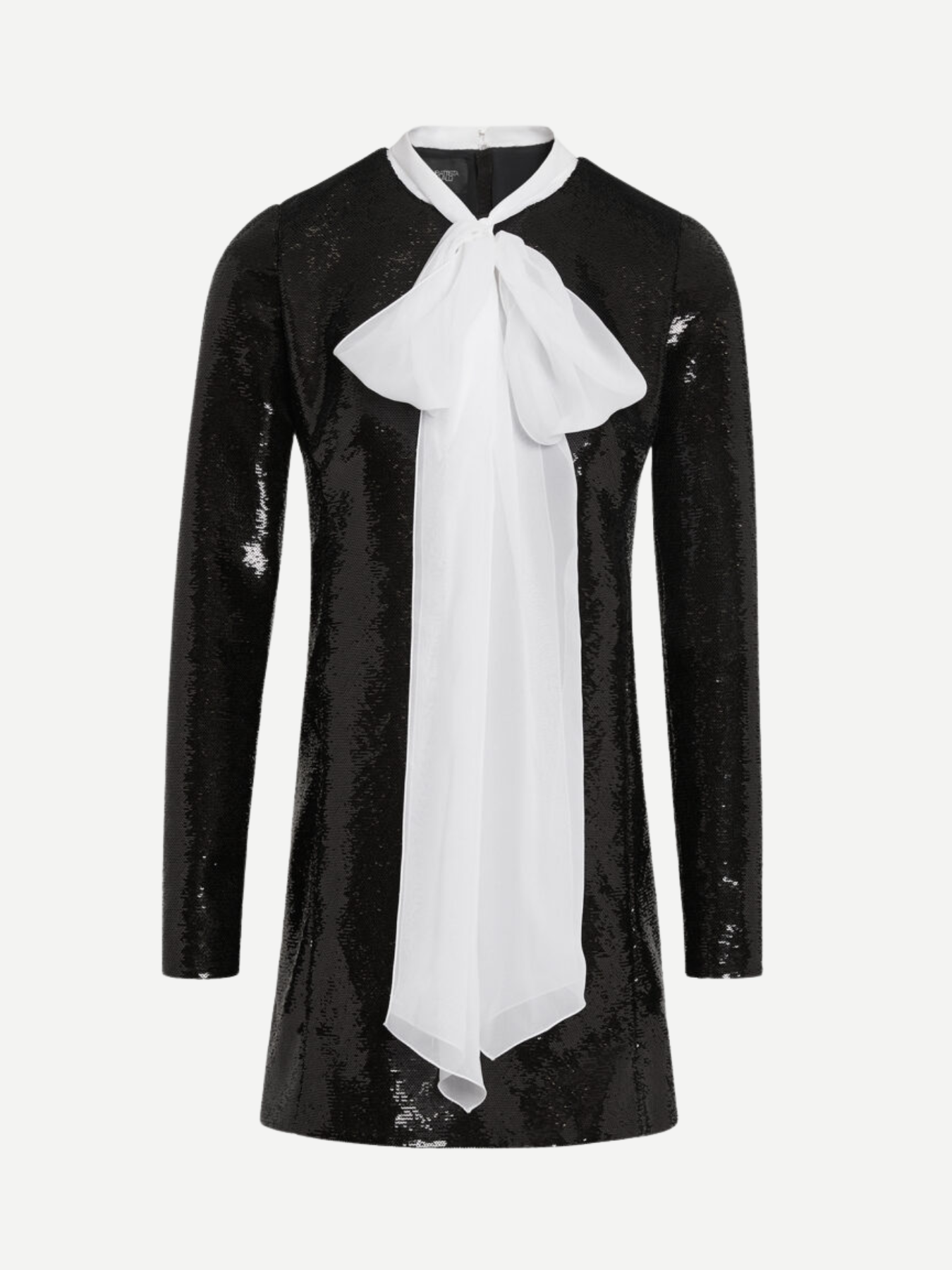 Giambattista Valli-Short Sequin Dress w/Self-Tie Neck - Black/White-Dresses-Boboli-Vancouver-Canada