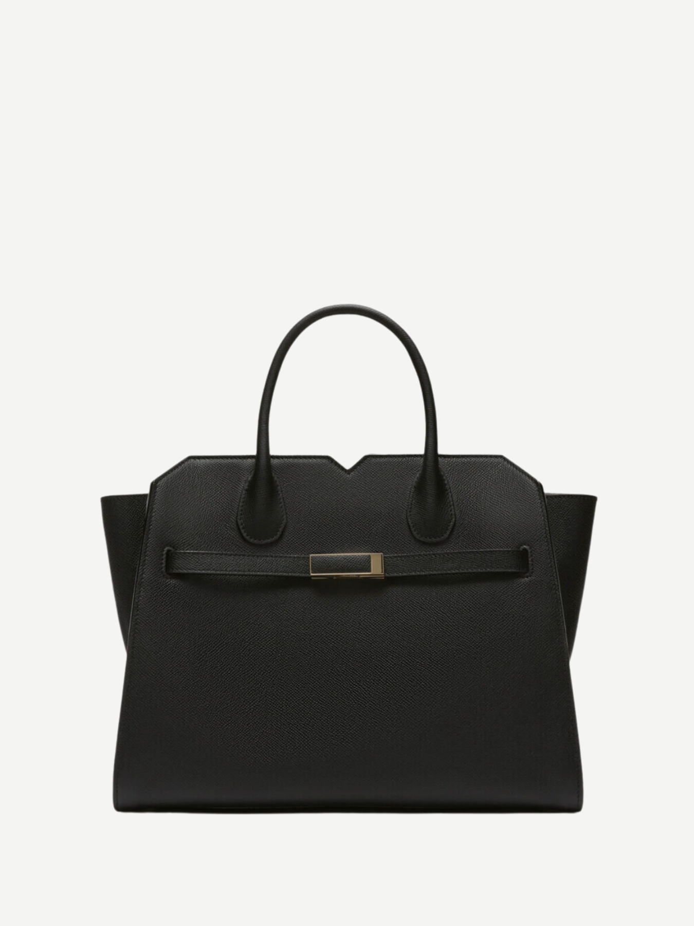 Valextra | Milano Two Handles Medium Bag - Black | Boboli