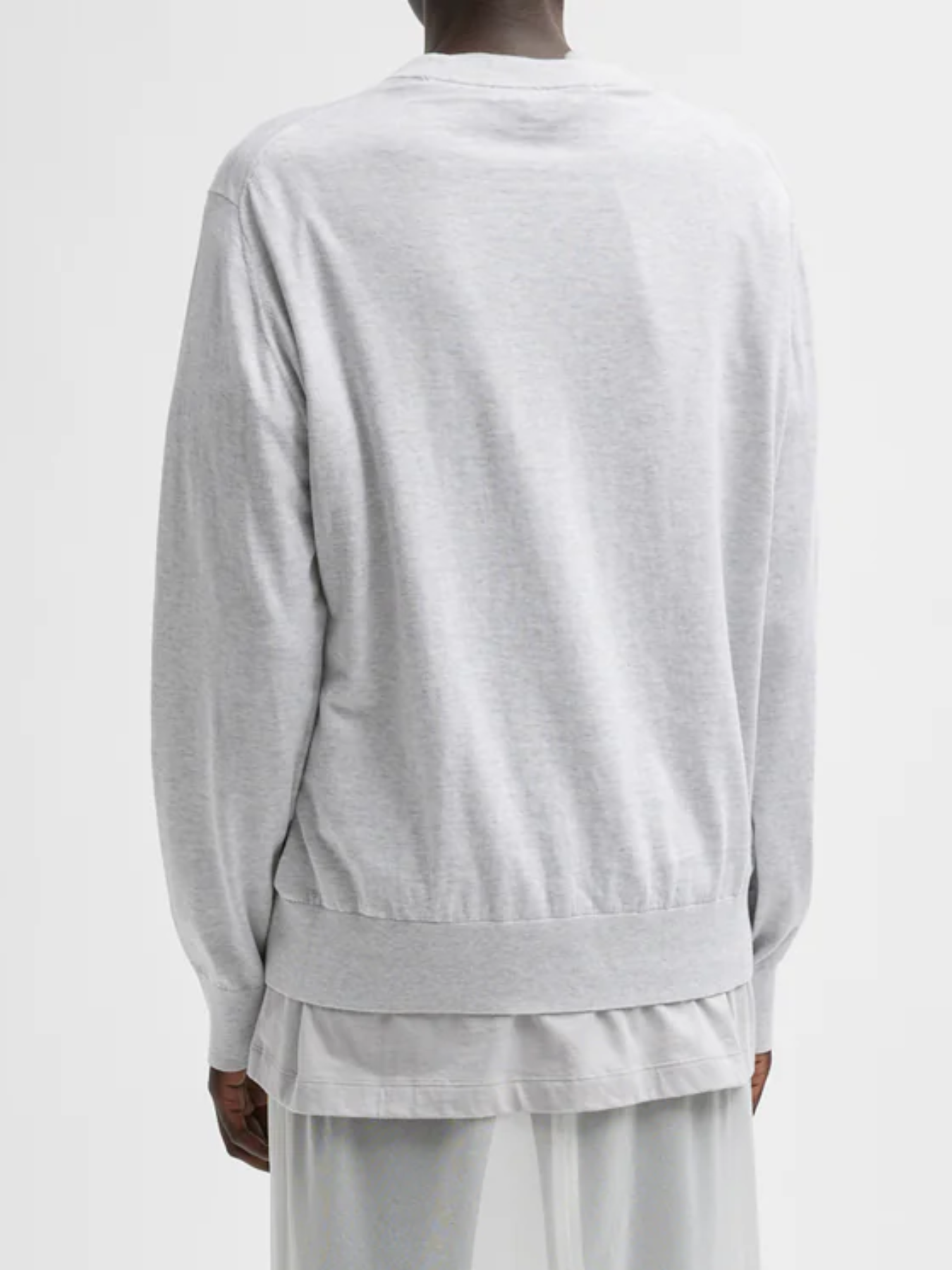 Tibi-Super Fine Gauge Perfect Men's Pullover - Light Heather Grey-Sweaters-Boboli-Vancouver-Canada
