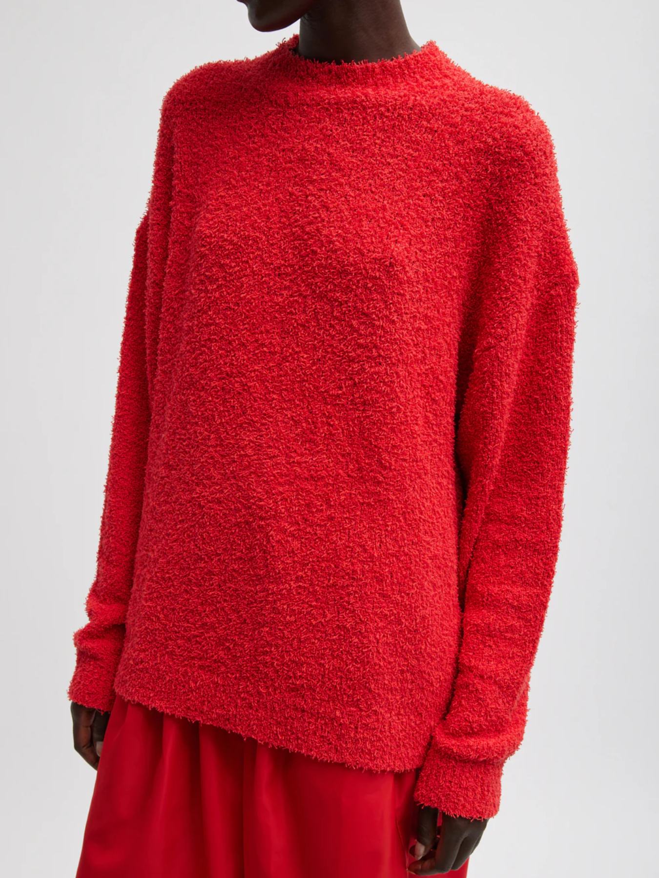 Tibi-Serviette Crewneck Easy Pullover - Red-Sweaters-Boboli-Vancouver-Canada