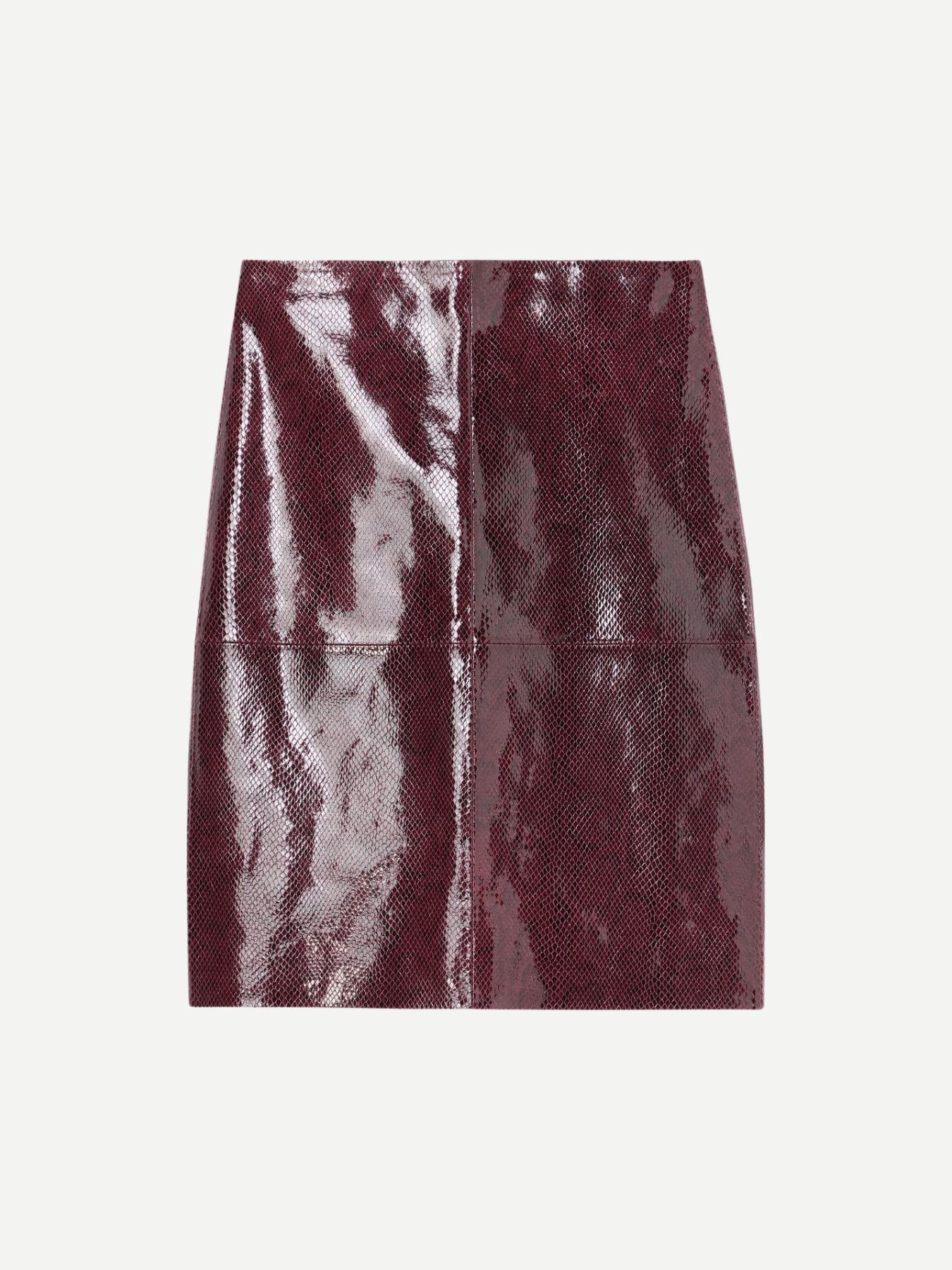 Rohe-Snake Leather Skirt - Burgundy Snake-Skirts-Boboli-Vancouver-Canada