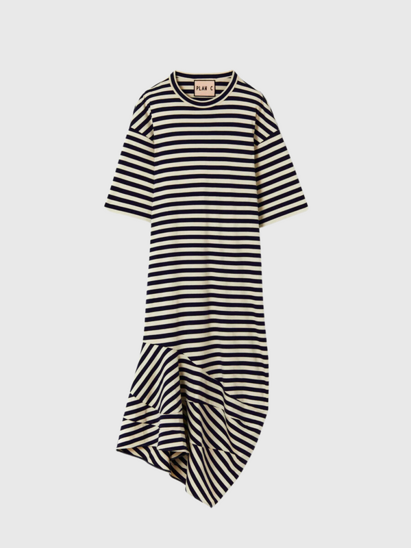 Plan C-Breton Striped Dress - Blue Stripe/Butter-Dresses-IT 38-Boboli-Vancouver-Canada