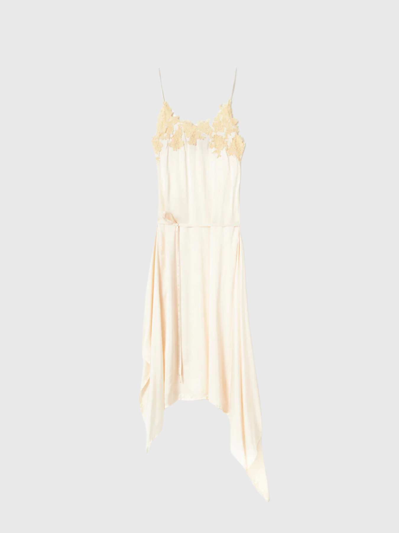 Plan C-Lace-Trim Satin Slip Dress - Butter-Dresses-IT 40-Boboli-Vancouver-Canada