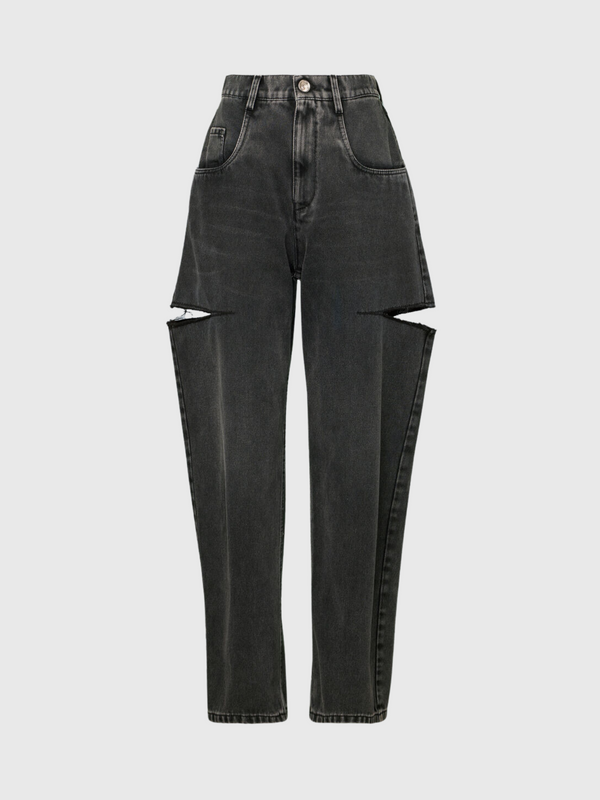 Maison Margiela-Cut-Out Jeans - Washed Black-Pants-IT 38-Boboli-Vancouver-Canada