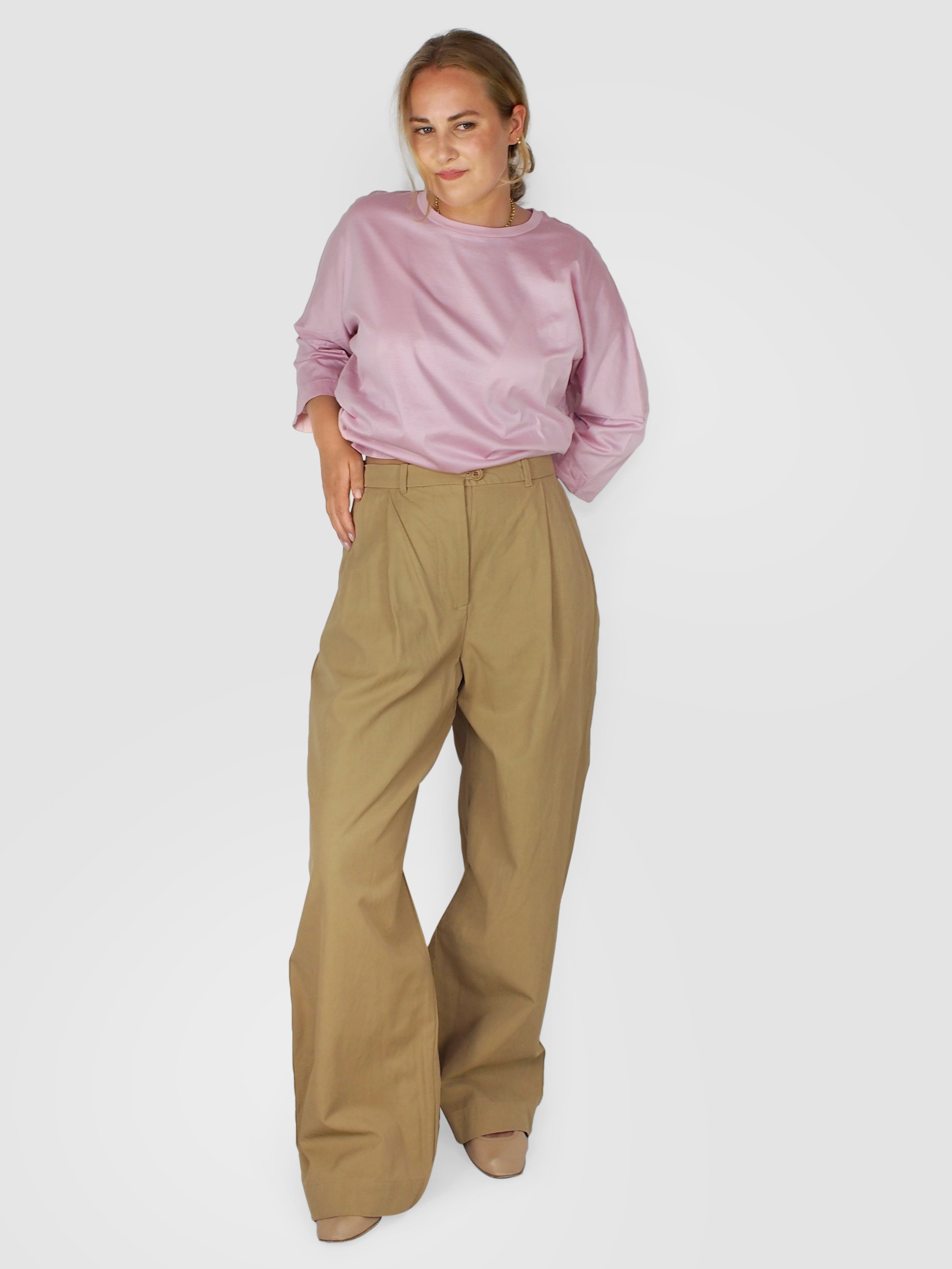 Casey Casey-QQ Pant - Crepey - Sand-Pants-Boboli-Vancouver-Canada