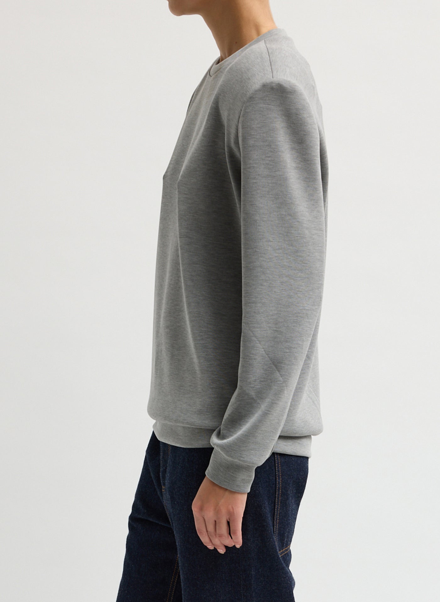 Tibi-Feather Weight Viscose Removable Shoulder Pad L/S - Grey-Tops-Boboli-Vancouver-Canada