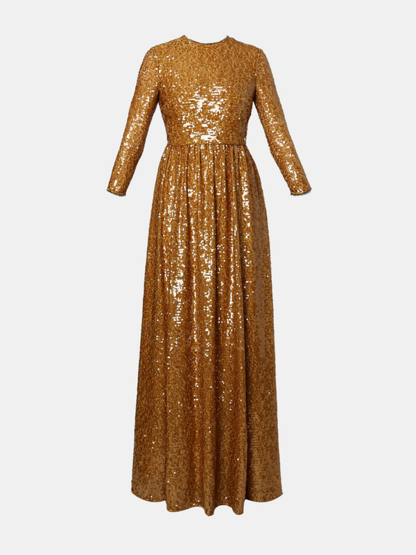 Erdem-L.S. Floor Length Gown - Gold-Dresses-UK 14-Boboli-Vancouver-Canada