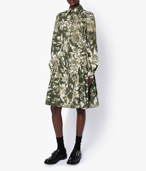 Erdem-Liana Dress - Olive/Ecru-Dresses-Boboli-Vancouver-Canada