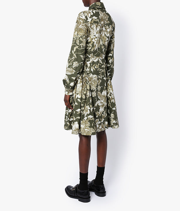 Erdem-Liana Dress - Olive/Ecru-Dresses-Boboli-Vancouver-Canada