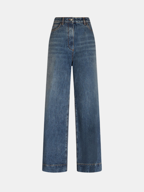 Etro-Jeans w/ Embroidered Pegaso - Denim-Pants-24-Boboli-Vancouver-Canada