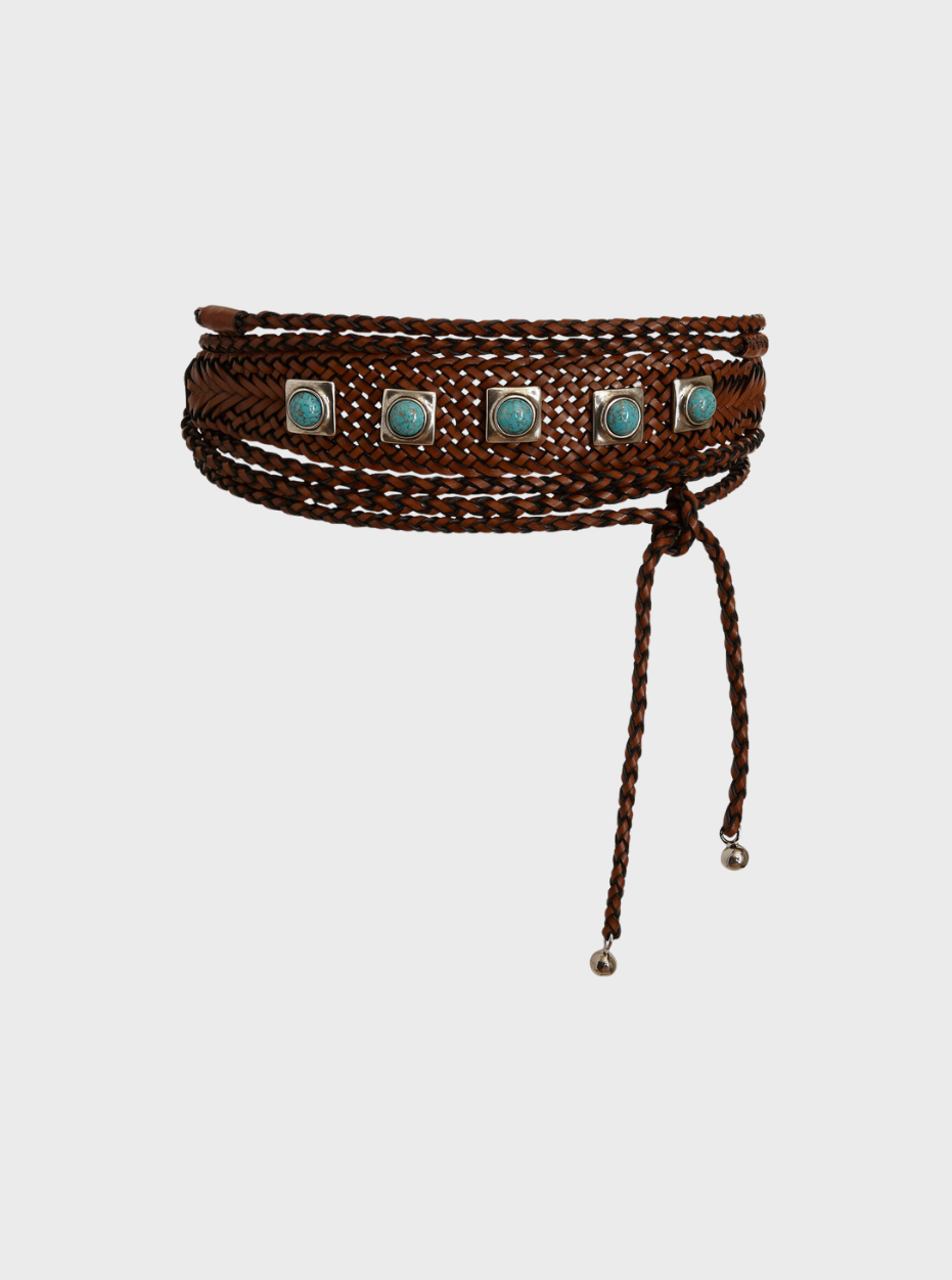 Etro | Leather Calf Belt - Brown | Boboli, Vancouver, Canada | display picture 2