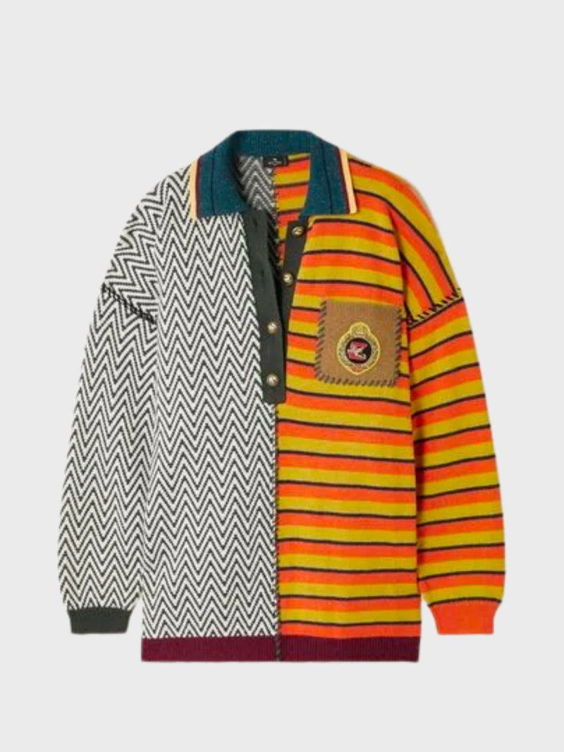Etro-Nashville Polo Patchwork - Multi-Sweaters-Boboli-Vancouver-Canada