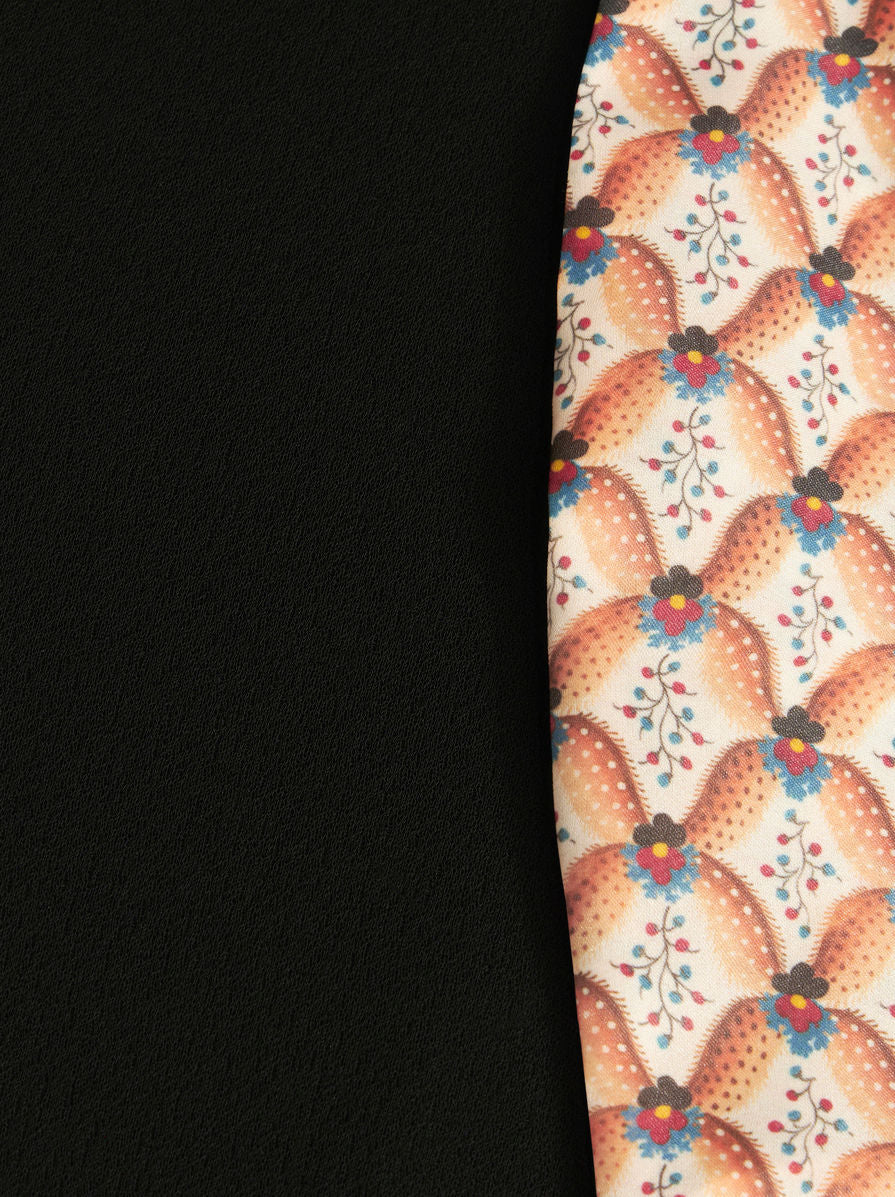 Etro-Shirt Dress w/ Floral Edging - Black/Multi-Dresses-Boboli-Vancouver-Canada