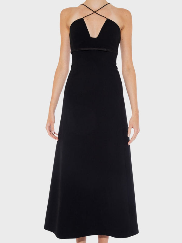 Giambattista Valli-Long Black Dress in Viscose - Black-Dresses-Boboli-Vancouver-Canada