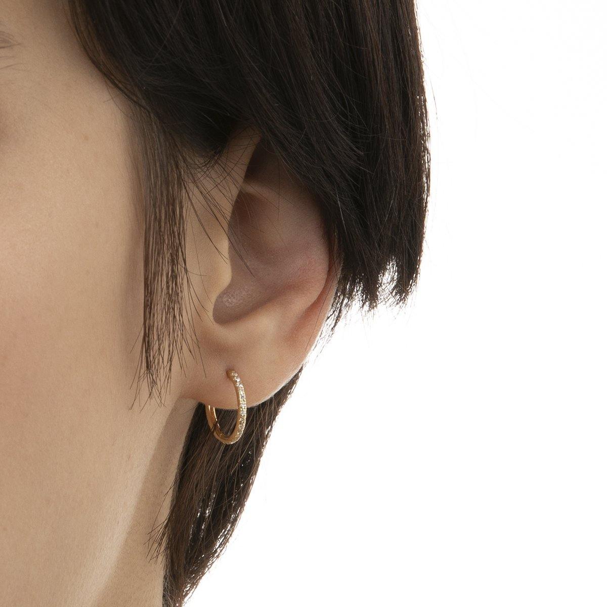 Hirotaka-Diamond Hoop Earring (L)-Jewellery-One Size-Boboli-Vancouver-Canada