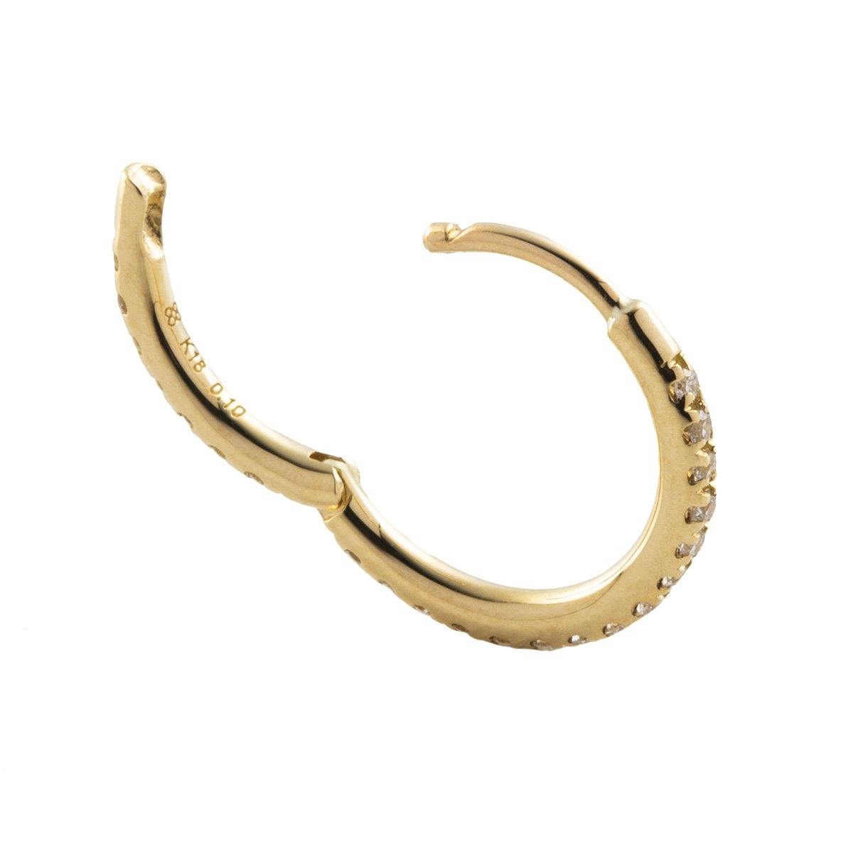 Hirotaka-Diamond Hoop Earring (L)-Jewellery-One Size-Boboli-Vancouver-Canada