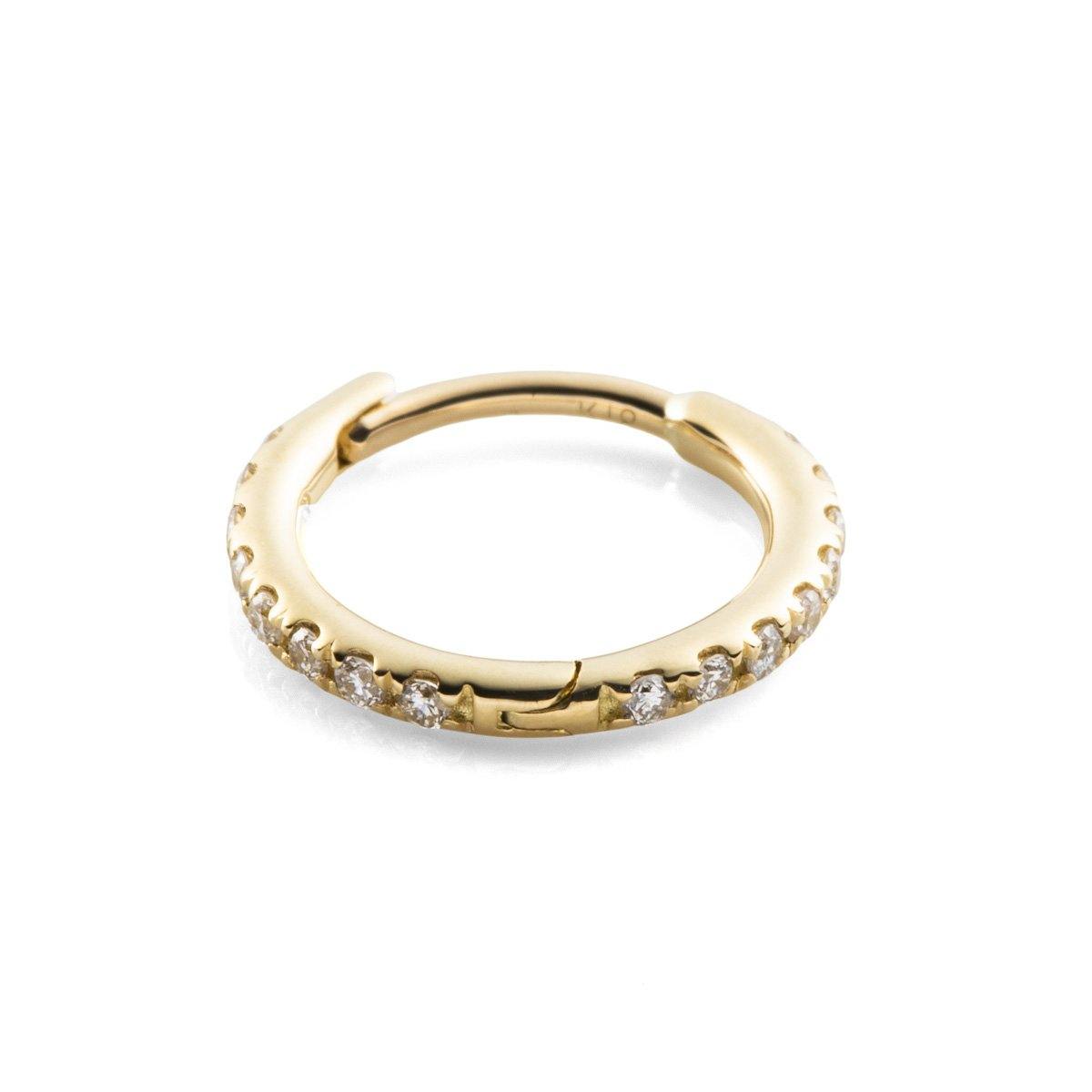 Hirotaka-Diamond Hoop Earring (M)-Jewellery-One Size-Boboli-Vancouver-Canada