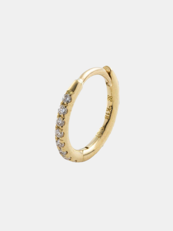 Hirotaka-Diamond Hoop Earring (M)-Jewellery-One Size-Boboli-Vancouver-Canada
