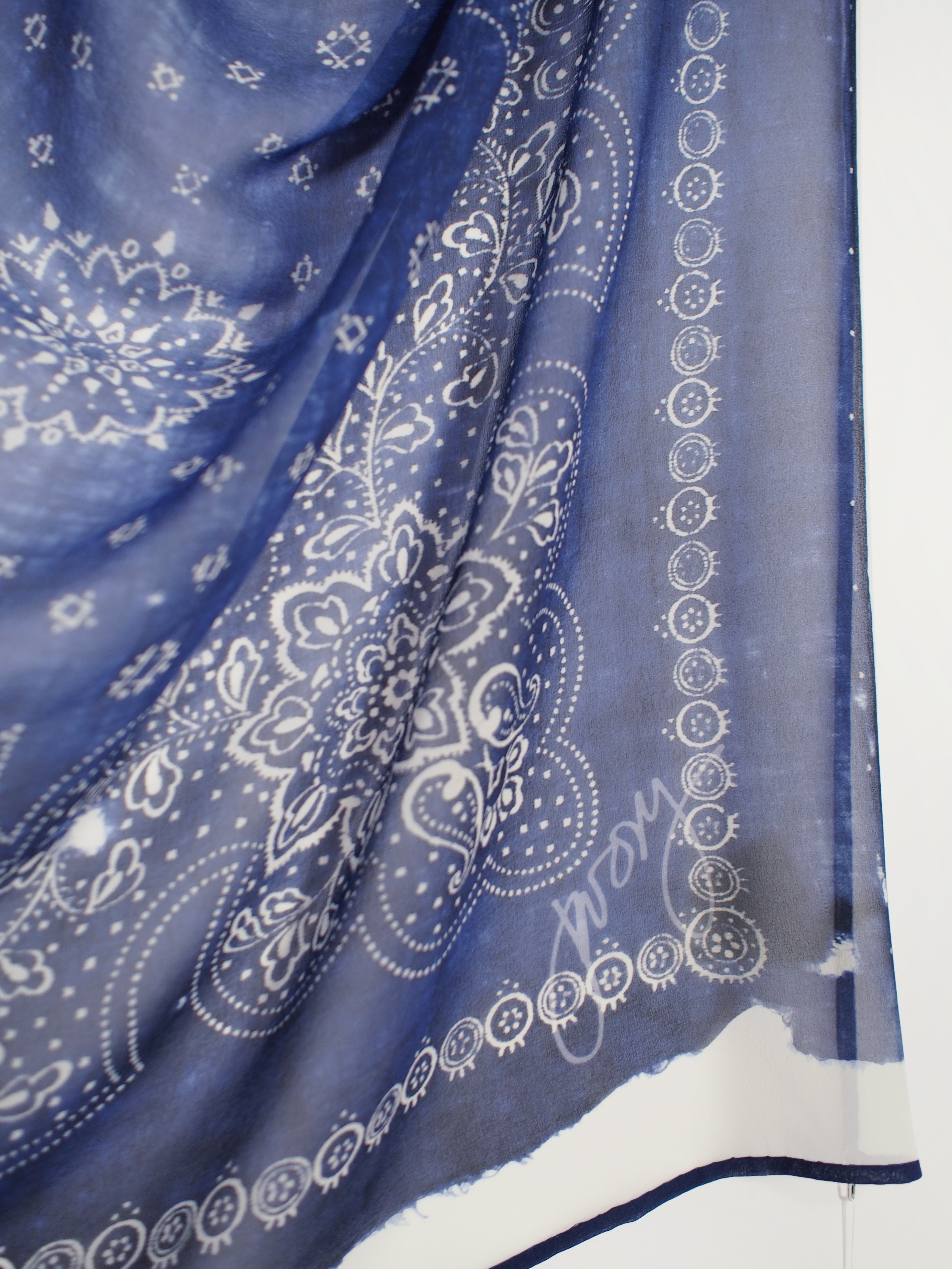 Jackie Wong Art-My Old Bandana - Blue-Scarves-One Size-Boboli-Vancouver-Canada