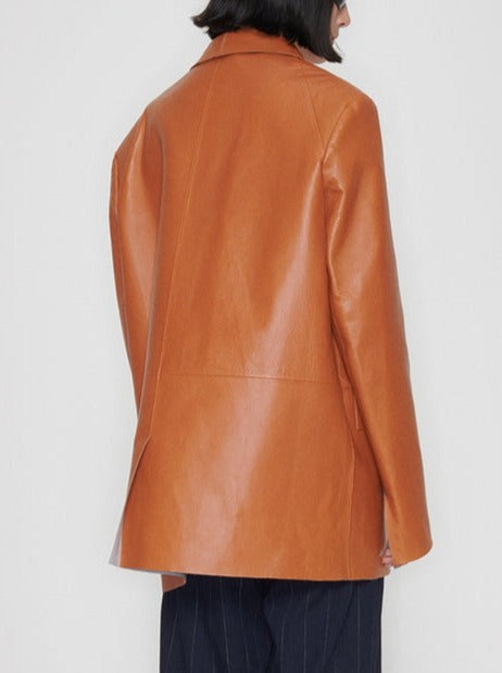 KASSL Editions-Coat Blazer Soft Leather - Fire-Coats-Boboli-Vancouver-Canada