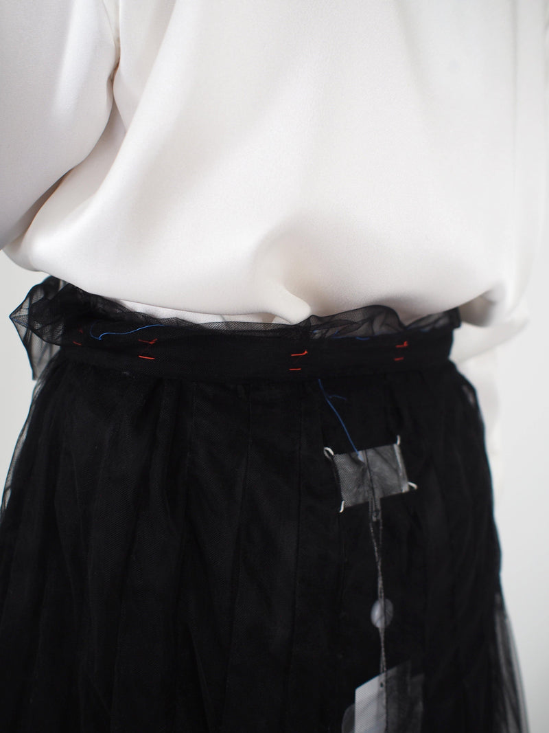 Maison Margiela-Belted Tulle Skirt - Black-Skirts-Boboli-Vancouver-Canada