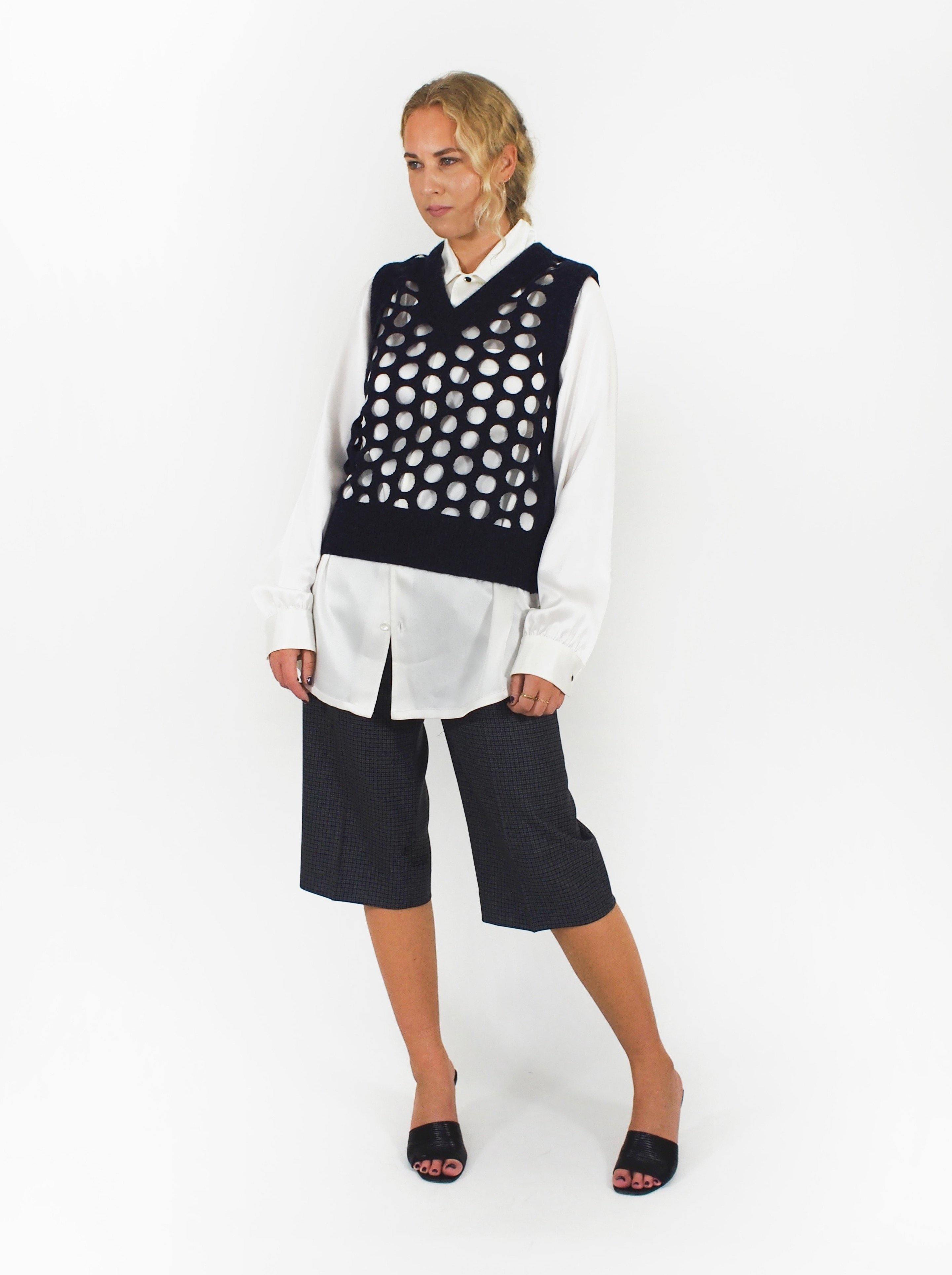 Maison Margiela-Classic Satin L/S Revere Collar Shirt - White-Shirts-Boboli-Vancouver-Canada