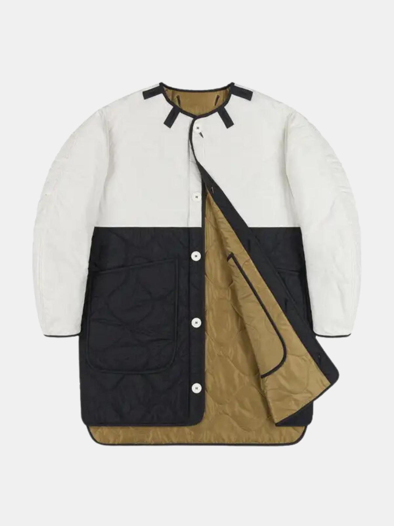 Marfa Stance-Reversible Colourblock Quilt - Gold/White/Black-Coats-Boboli-Vancouver-Canada