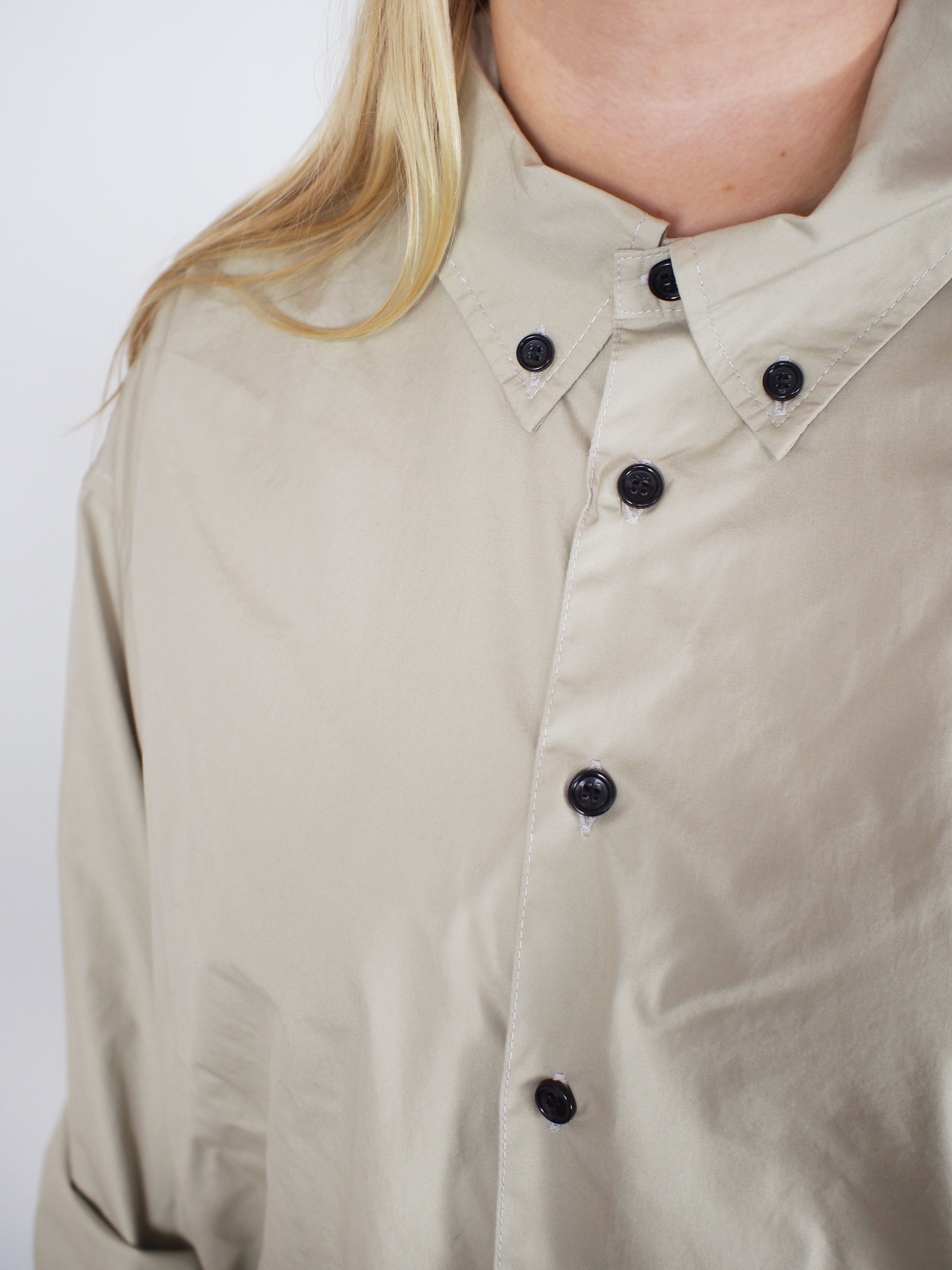 Mythinks-Pima Cotton BD Oversized Shirt - Beige-Shirts-Boboli-Vancouver-Canada