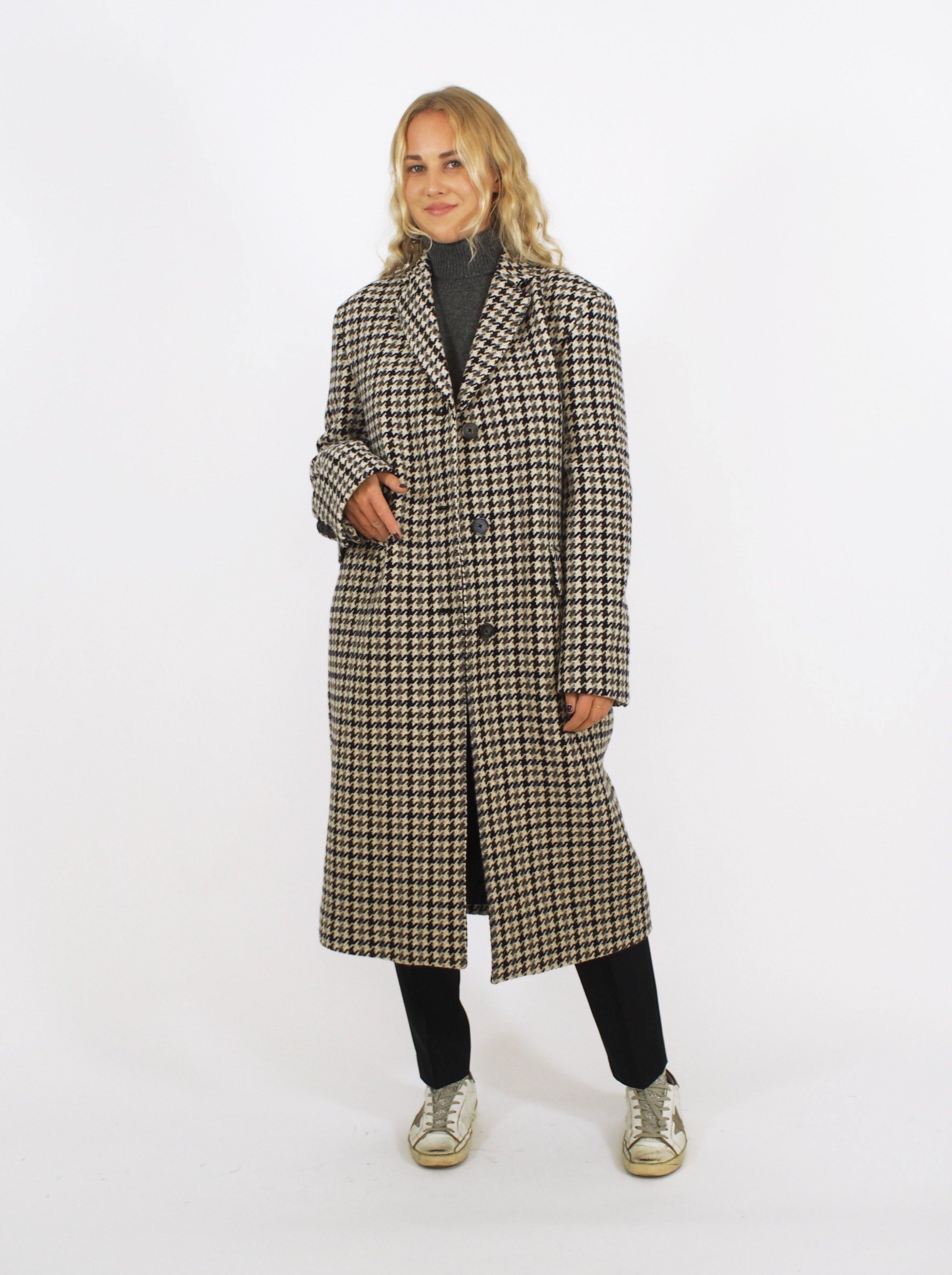 Officine Générale | Amber Houndstooth Coat - Beige | Boboli